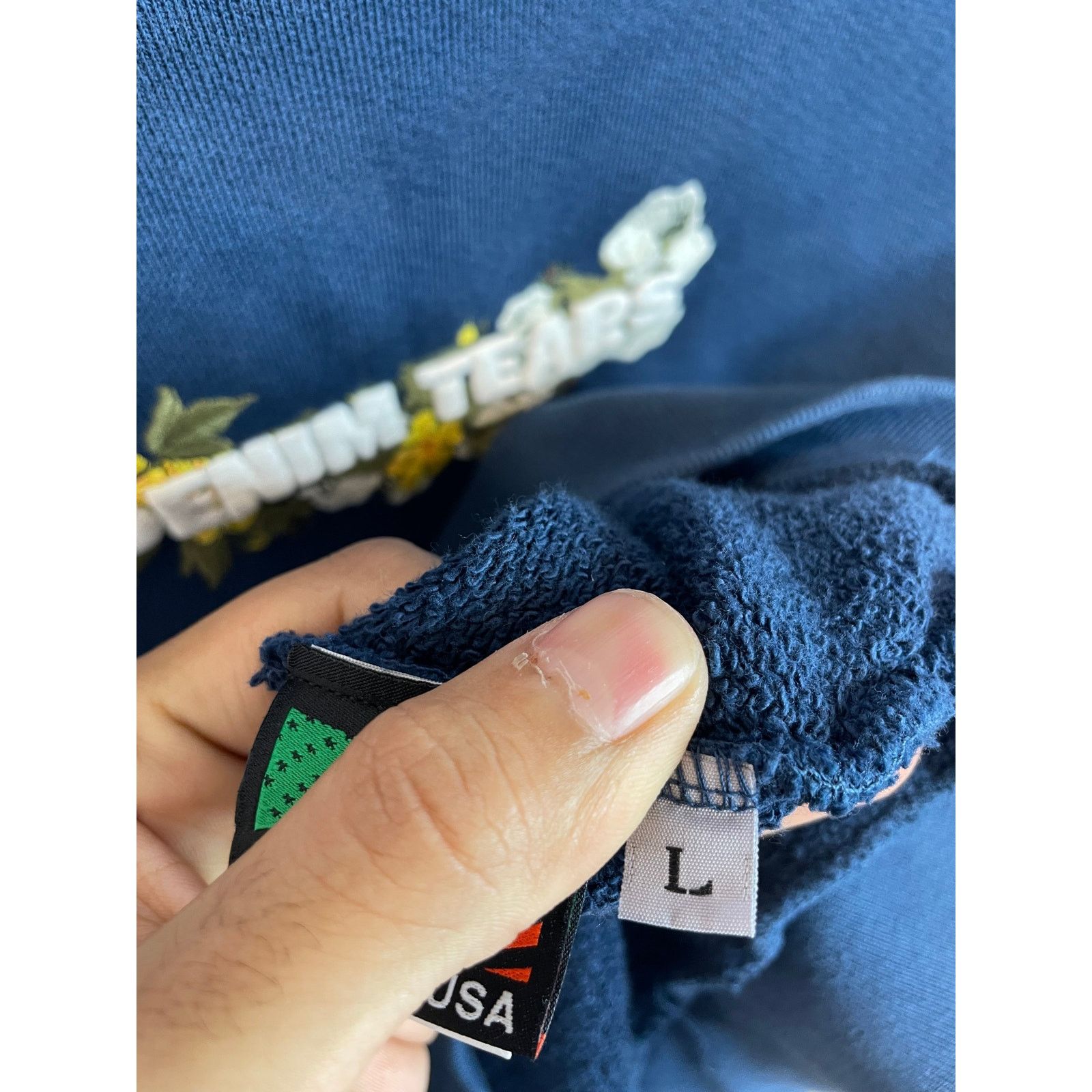 DENIM TEARS Denim Tears Hoodie Navy Floral Used Large Size US L / EU 52-54 / 3 - 6 Thumbnail