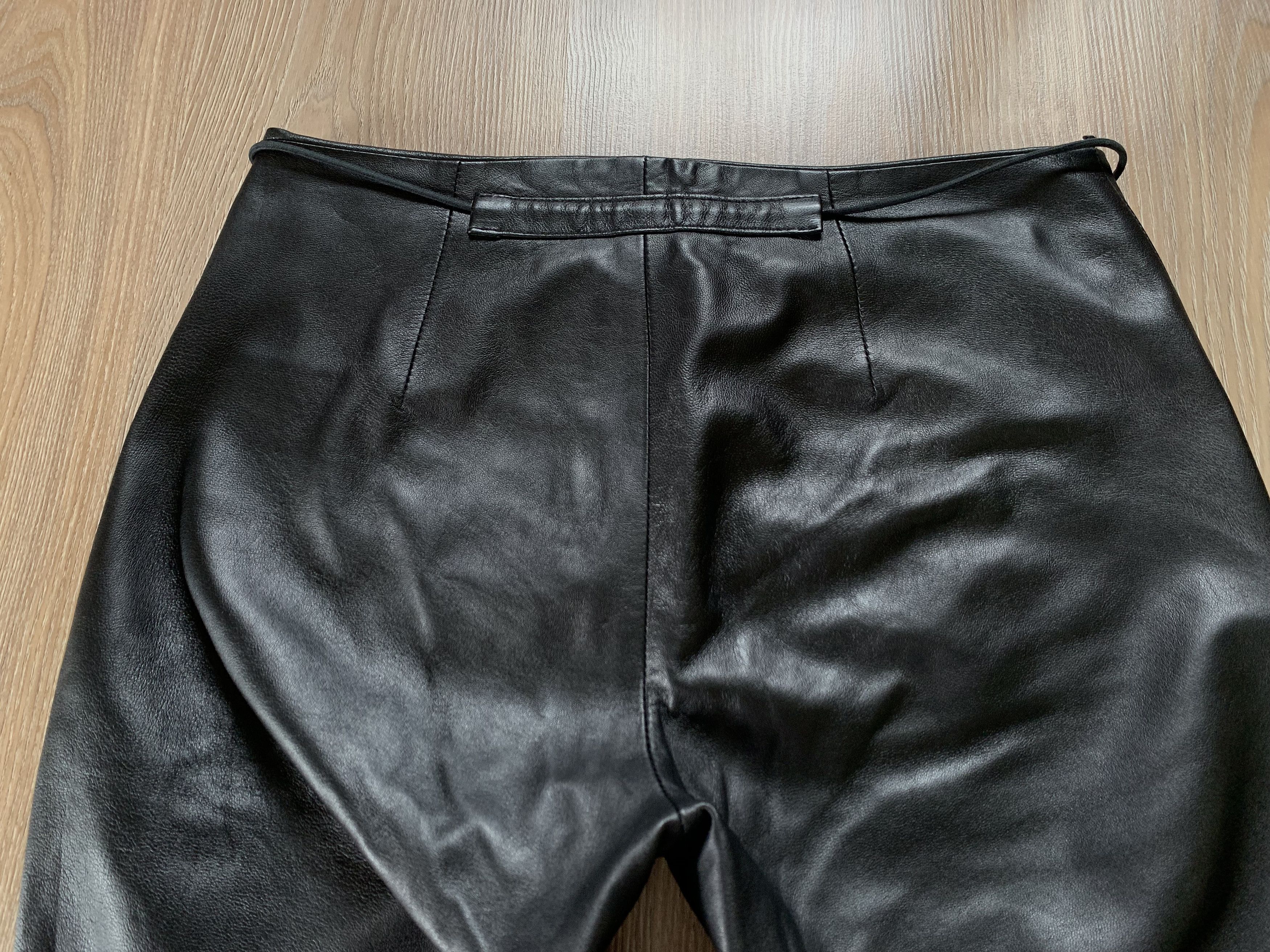 Leather Fabiani Women's Vintage Leather Bell Bottom Pants Size 26" / US 2 / IT 38 - 9 Thumbnail