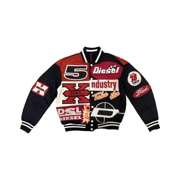 Diesel Diesel Black Letter Pattern Baseball Jacket 0079 Size US XL / EU 56 / 4 - 1 Thumbnail