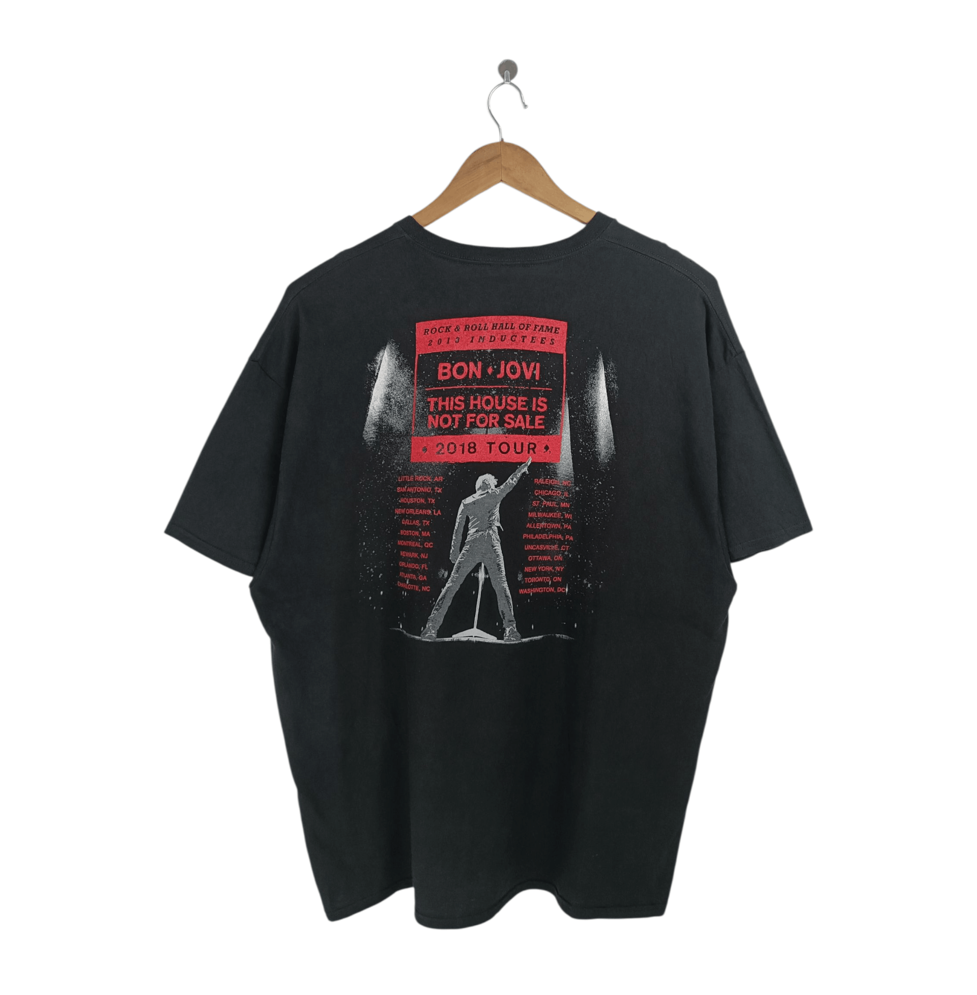Band Tees VINTAGE 2018 BON JOVI TOUR HALL OF FAME kiss acdc gnr Size US XXL / EU 58 / 5 - 2 Thumbnail