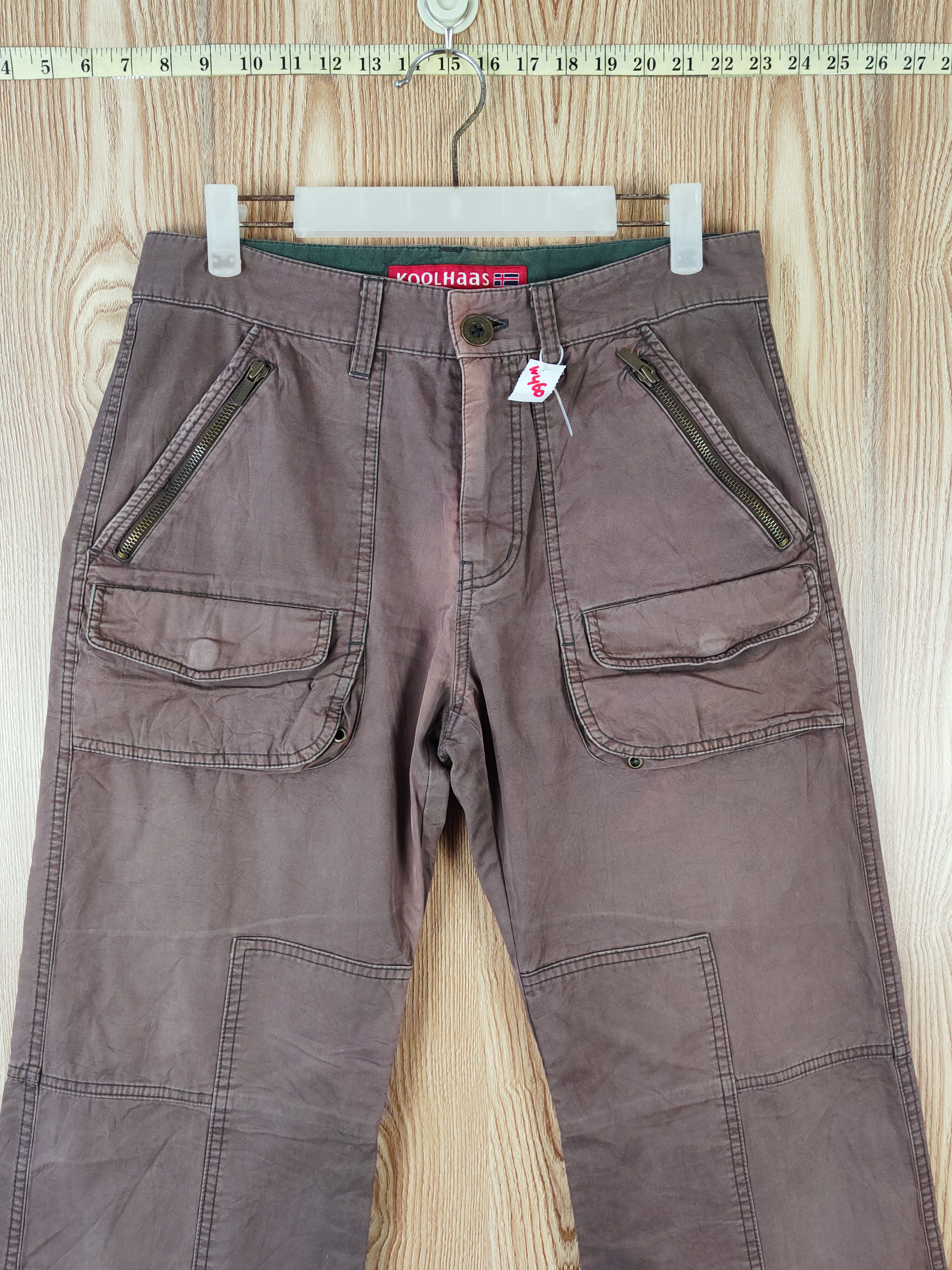 Japanese Brand Koolhaas Dark Brown Faded Multipocket Casual Pants #W460 Size US 31 - 2 Thumbnail