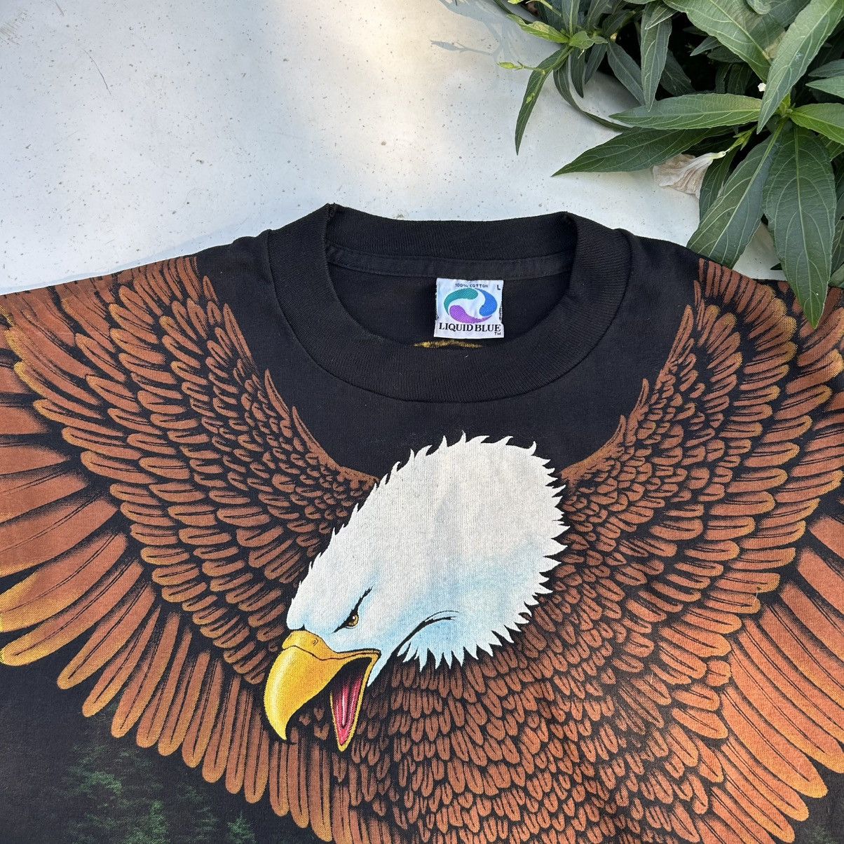 Band Tees vintage eagle liquid blue 1994 travis scott Size US XL / EU 56 / 4 - 3 Thumbnail
