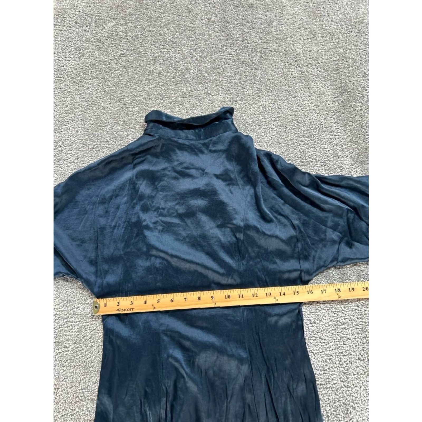 Madewell Madewell Shirt Dress Womens 6 Blue Satin Midi Shirt Dress Size M / US 6-8 / IT 42-44 - 6 Thumbnail