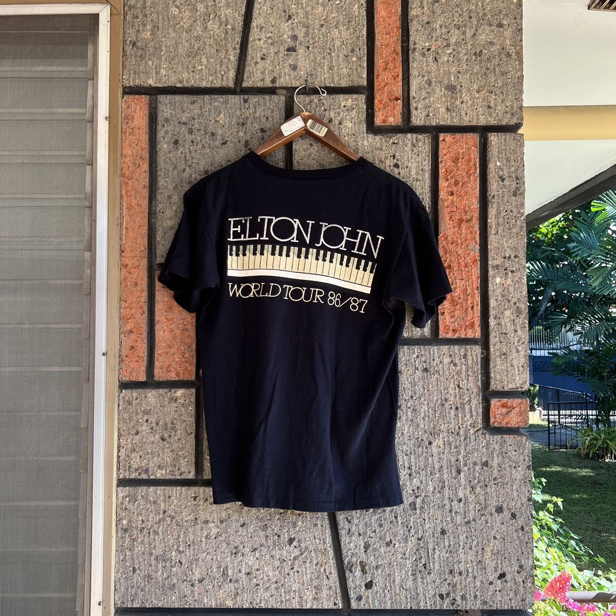 Band Tees × Vintage 1987 Elton John World Tour Band Tee Shirt Brockum Billy Joel Size US M / EU 48-50 / 2 - 3 Thumbnail