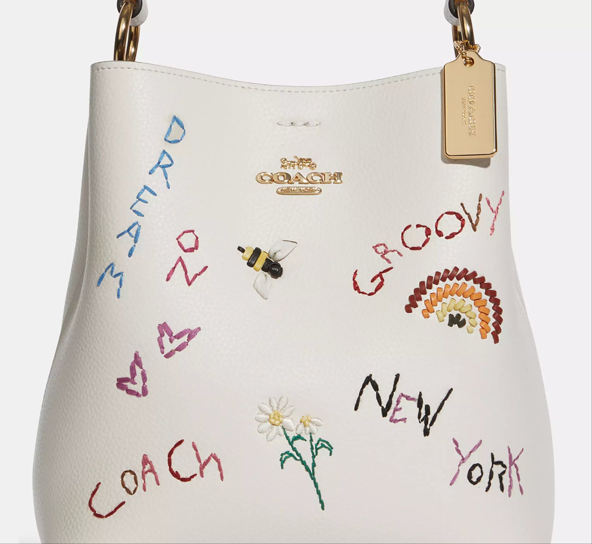 Coach Small Town Bucket Bag With Diary Embroidery C8282 Size ONE SIZE - 12 Thumbnail