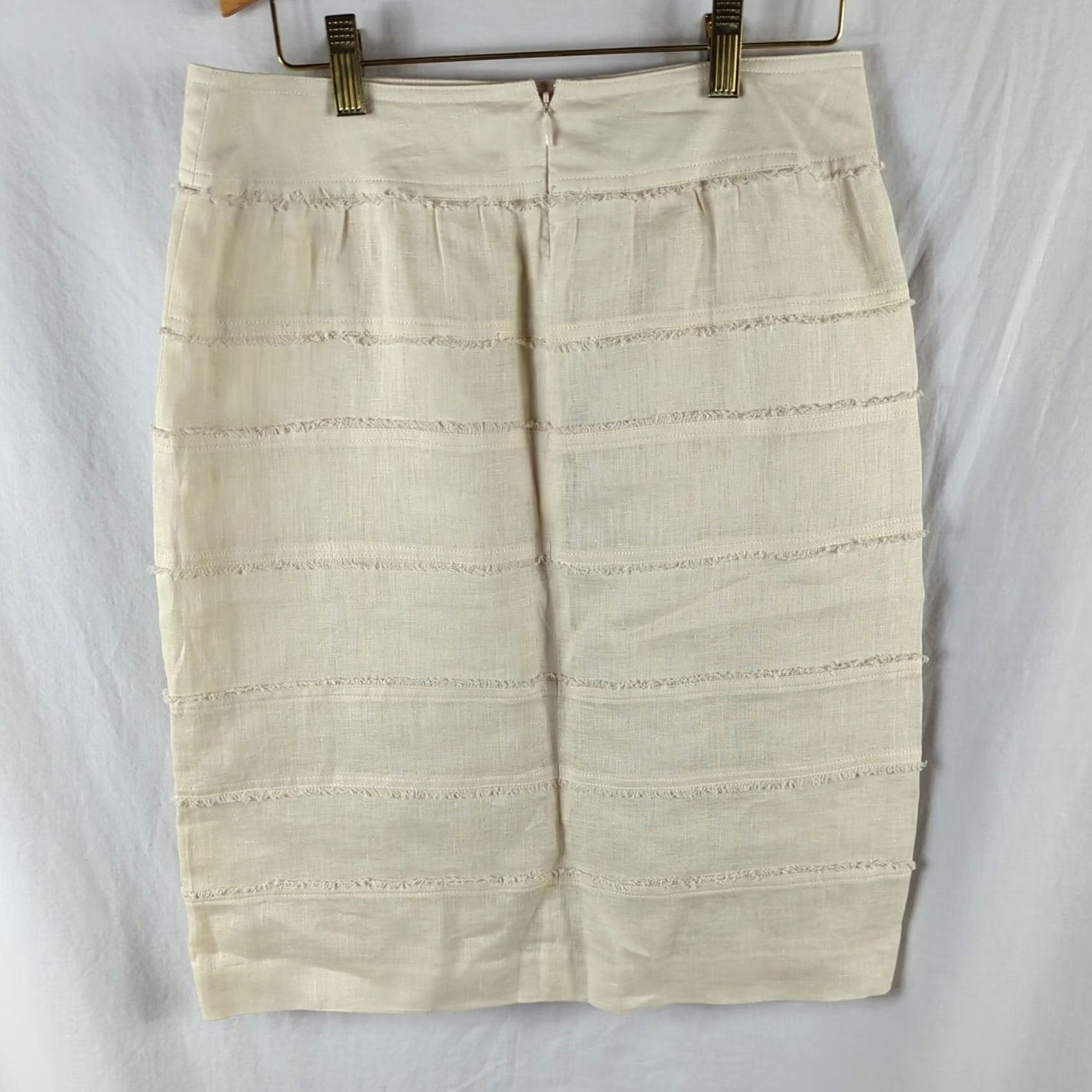 Talbots Talbots Skirt Women Size 4 Linen Beige Knee Length Pencil Lined Career Regular Pencil Skirt Mens Womens Girls? Size 27" / US 4 / IT 40 - 3 Thumbnail