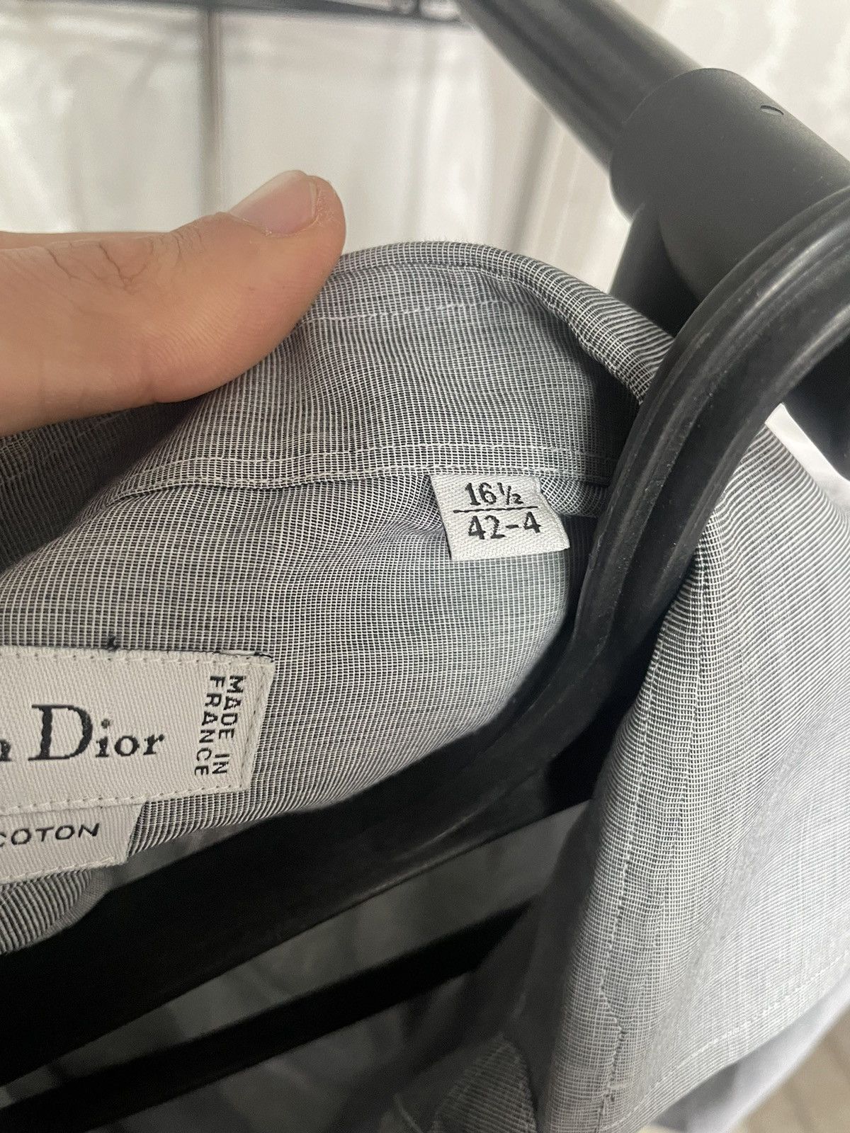 Dior Cristian Dior Shirt Pur Coton Longsleeve Cufflinks Graphites Size US XL / EU 56 / 4 - 10 Thumbnail