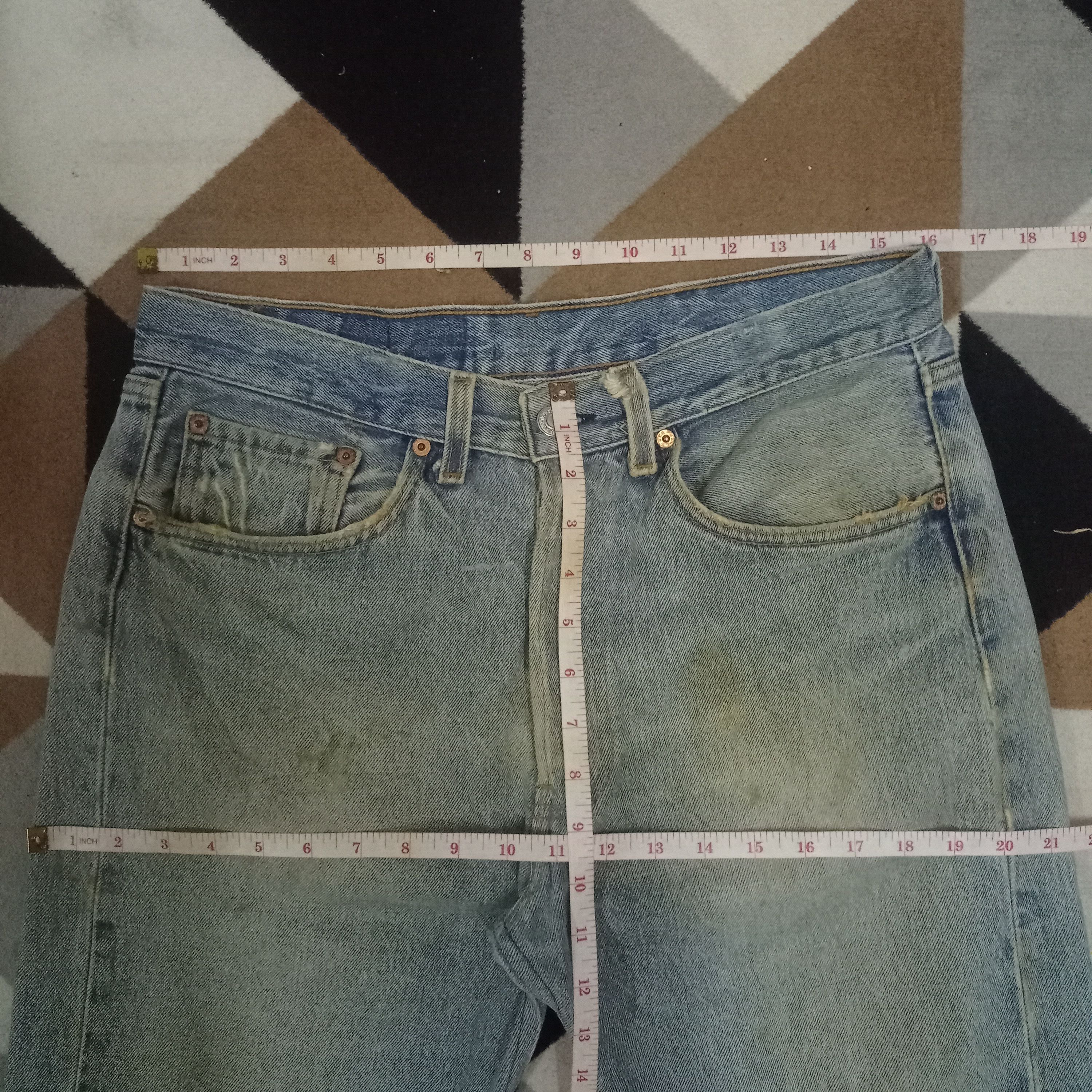 Levi's Vintage 90s Levis 501 Mud Wash Distressed Loose Jeans 32x29 Size US 32 / EU 48 - 10 Thumbnail