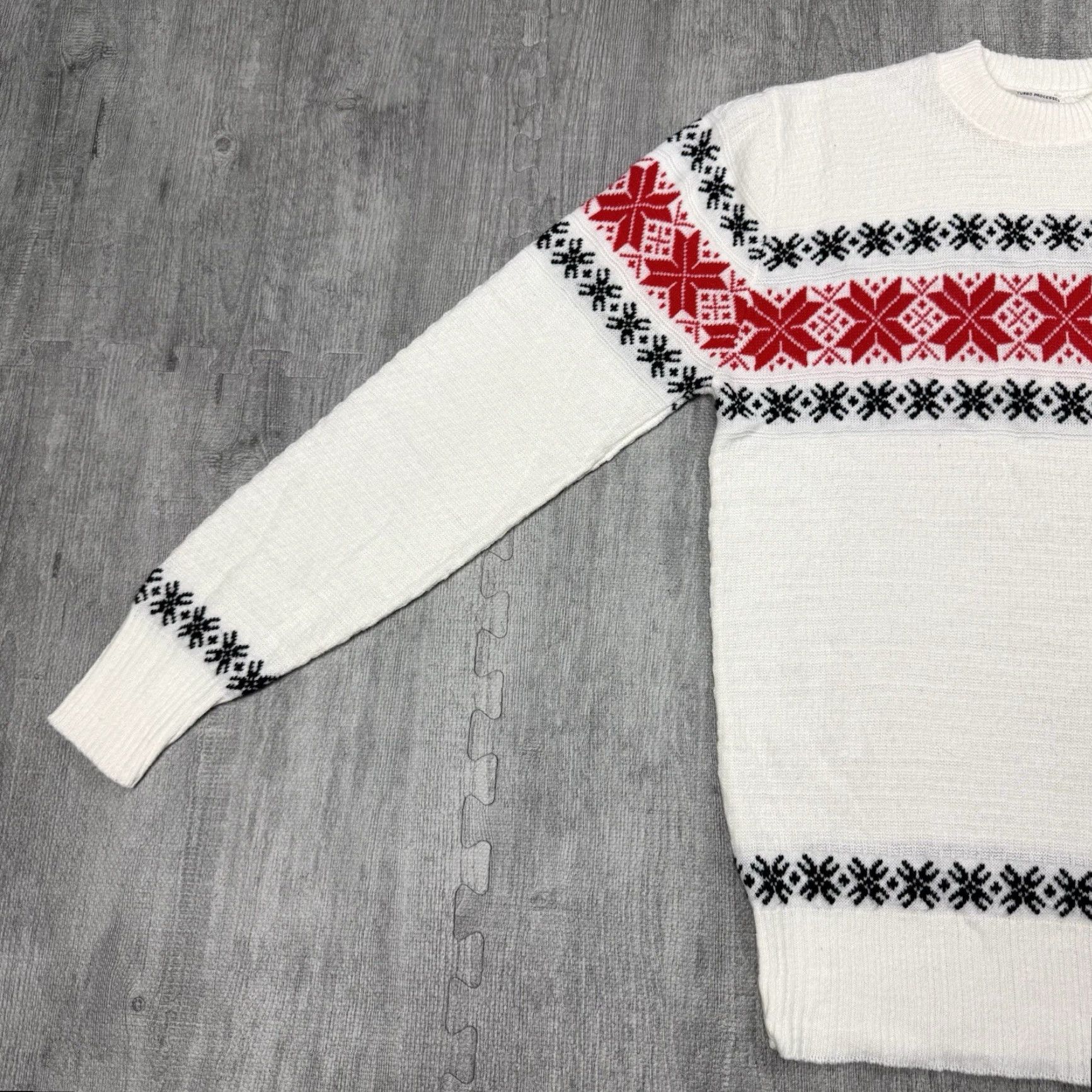 Vintage VINTAGE Glengarry Sportswear Orlon Acrylic Fair Isle Christmas Sweater Men L 60s White Mod GoGo Holiday Christmas Sweater Mens L Size US L / EU 52-54 / 3 - 4 Thumbnail