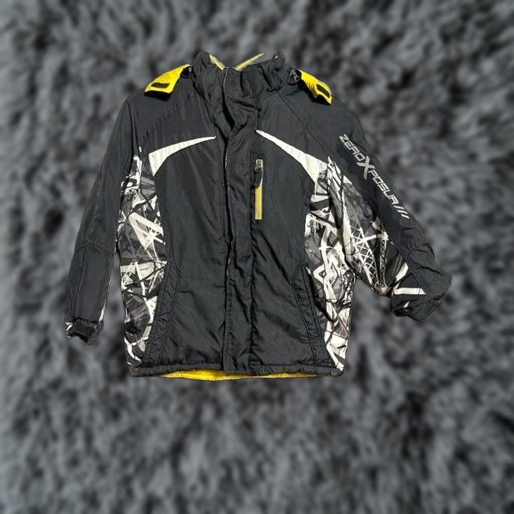 ZeroXposur ZeroXposur Winter Jacket Boys L 7 Full Zip Fleece Lined Hooded Black Yellow Mens Regular Size L Jacket Size US L / EU 52-54 / 3 - 1 Thumbnail