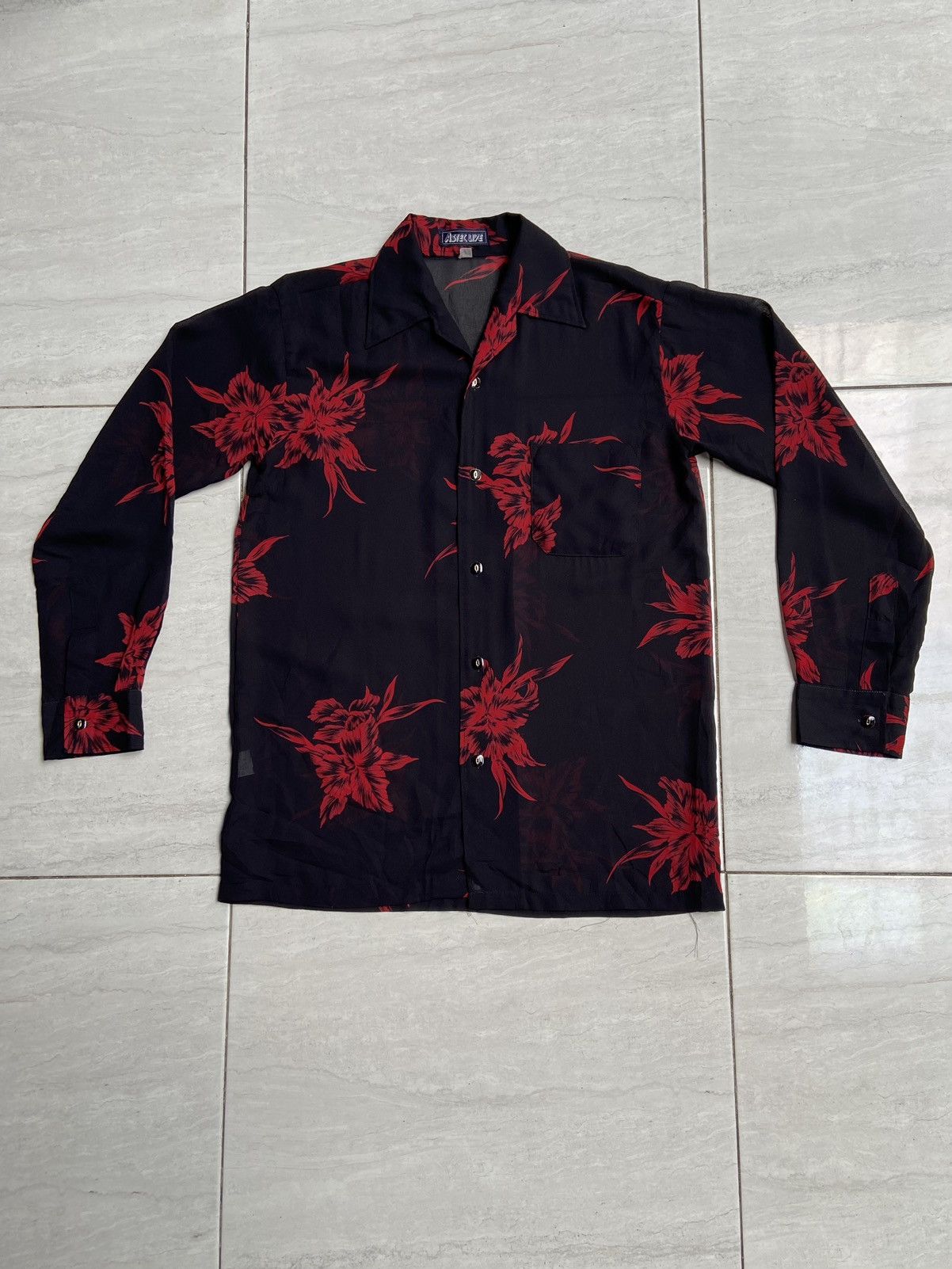 Designer × Japanese Brand ASTEC LIVE Black Flower Motive Shirt Size US S / EU 44-46 / 1 - 6 Thumbnail