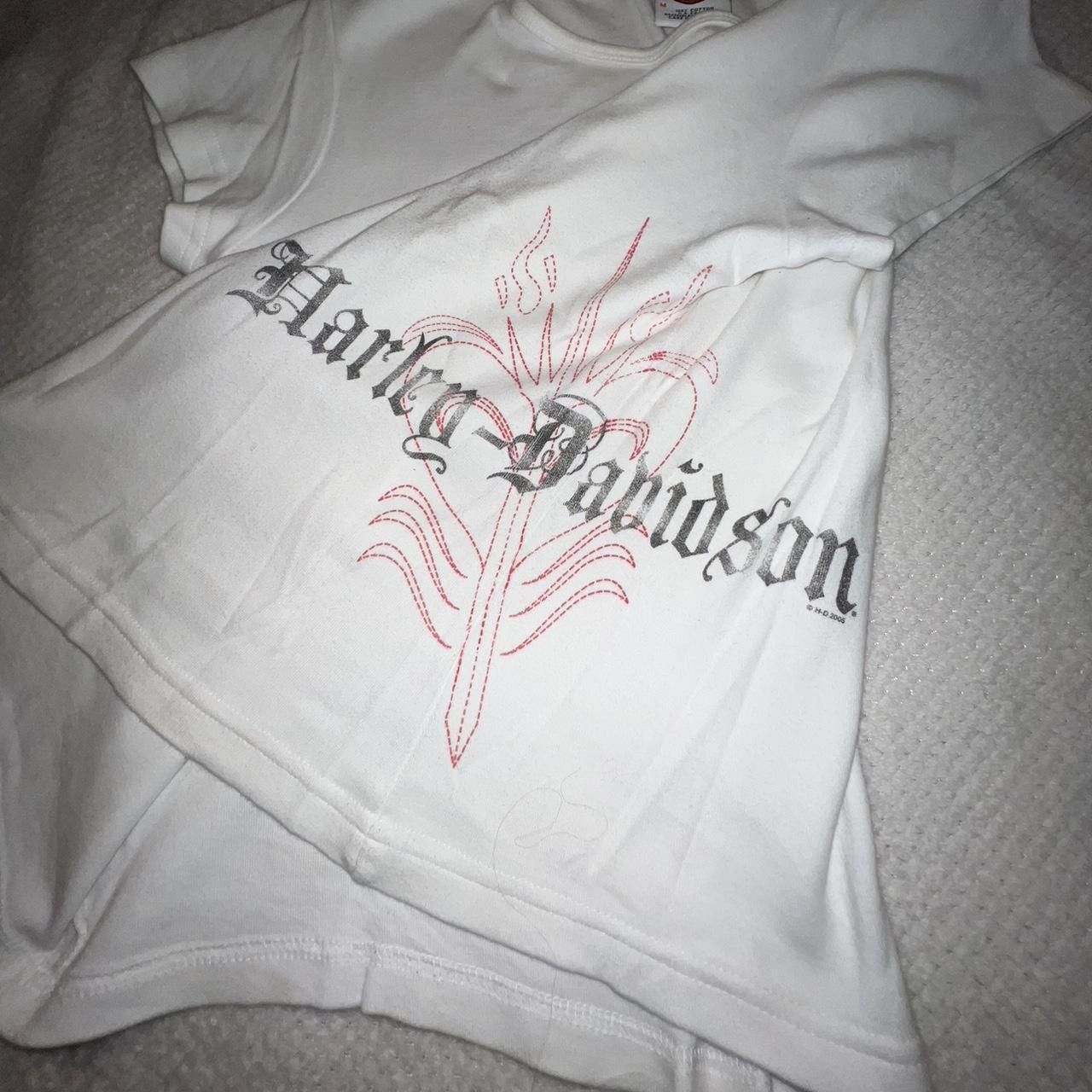 Harley Davidson HARLEY-DAVIDSON White Tee Gothic Logo & Back Print Size S / US 4 / IT 40 - 3 Thumbnail