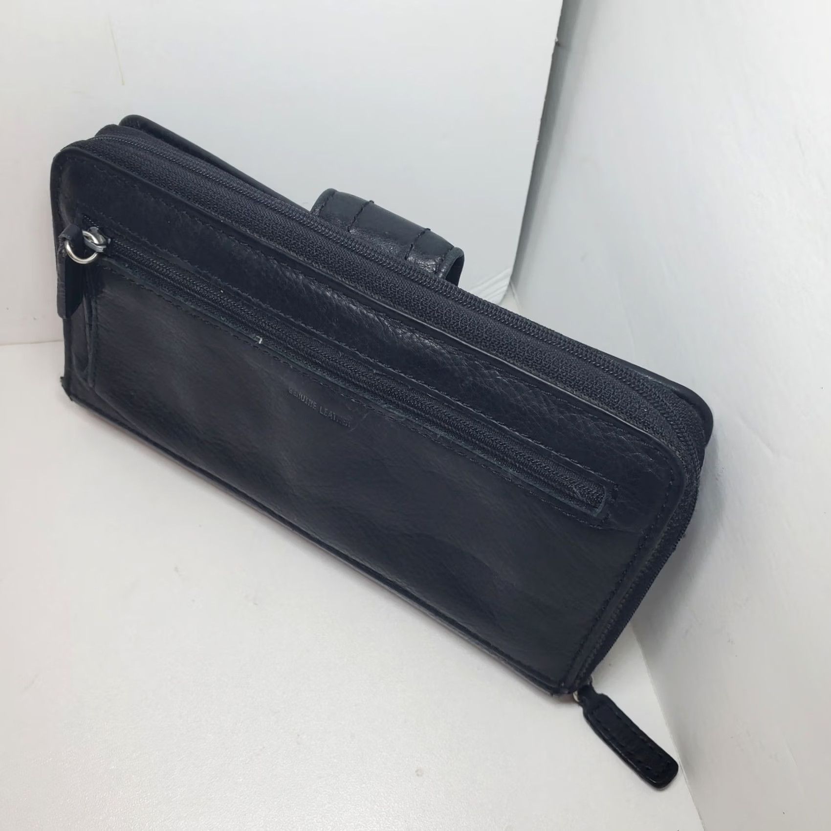 Fossil VINTAGE Fossil Wallet Large Zip-Around Leather Black Women's Wallet 7x4 Organizer Credit Card Accodian Size ONE SIZE - 5 Thumbnail