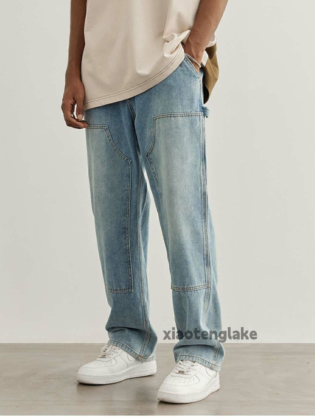 Jean × Vintage washed faded carpenter skate hiphop loose baggy jeans Size US 36 / EU 52 - 7 Thumbnail