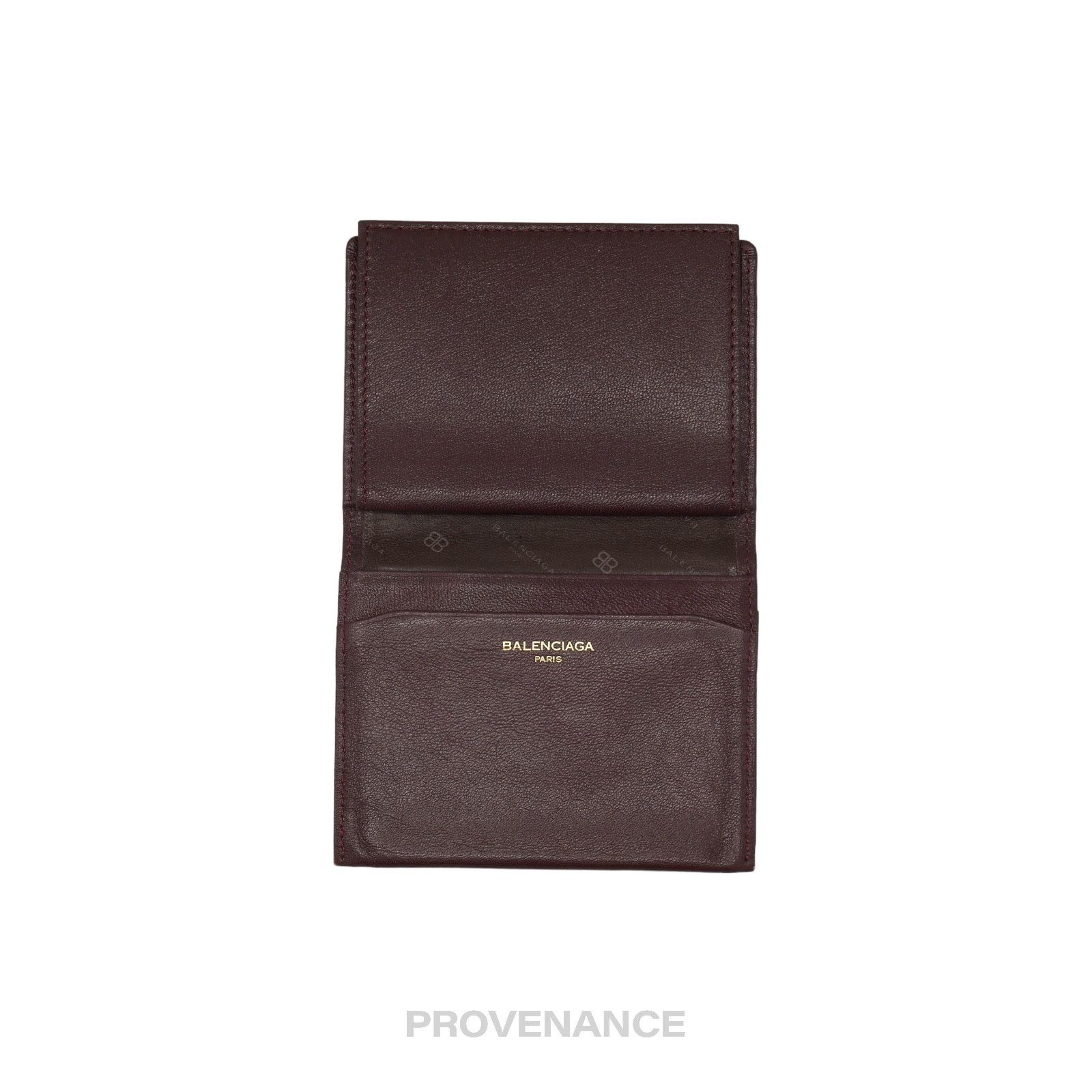 Balenciaga 🔴 Balenciaga BB Logo Bifold Wallet - Deep Burgundy Size ONE SIZE - 3 Thumbnail