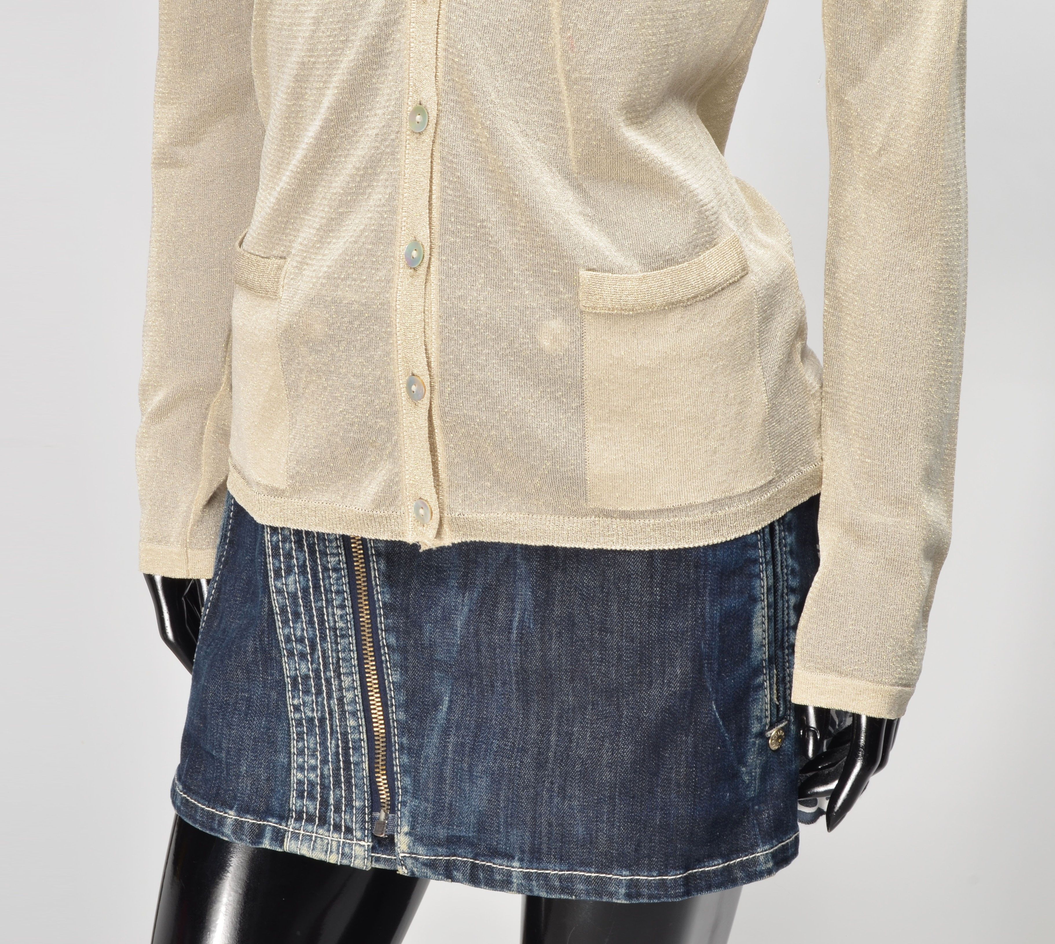Max Mara Vintage Max Mara Sheer Sparkle V-Neck Cardigan Size M / US 6-8 / IT 42-44 - 3 Thumbnail