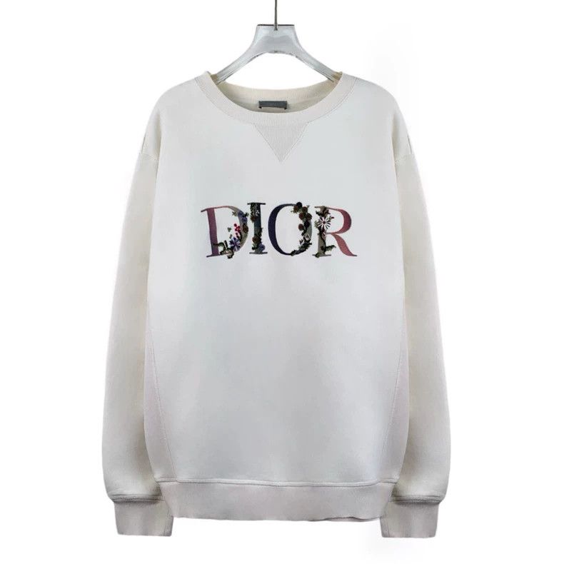 Dior Dior White letter embroidered cotton round-neck long-sleeve Size US XL / EU 56 / 4 - 1 Thumbnail