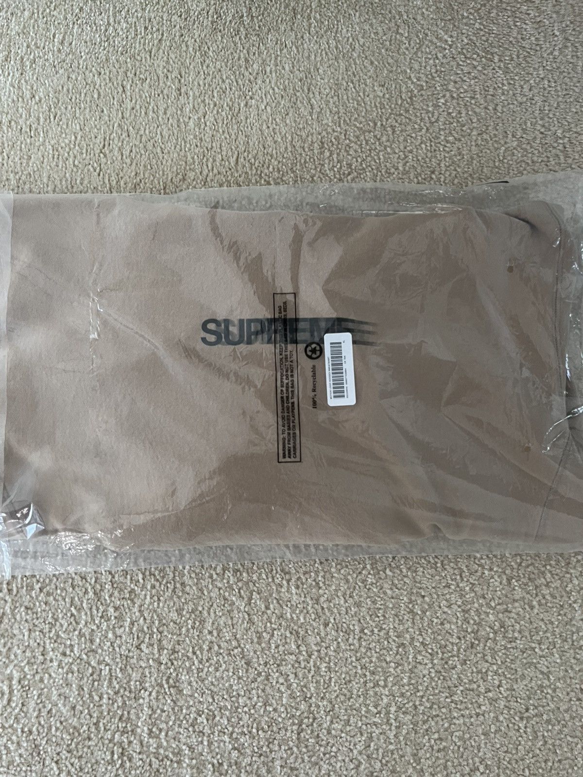 image of Supreme Motion Logo Hoodie in Beige, Men's (Size XL)