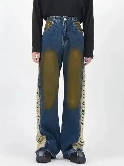 Ripped Stacked Baggy Jeans