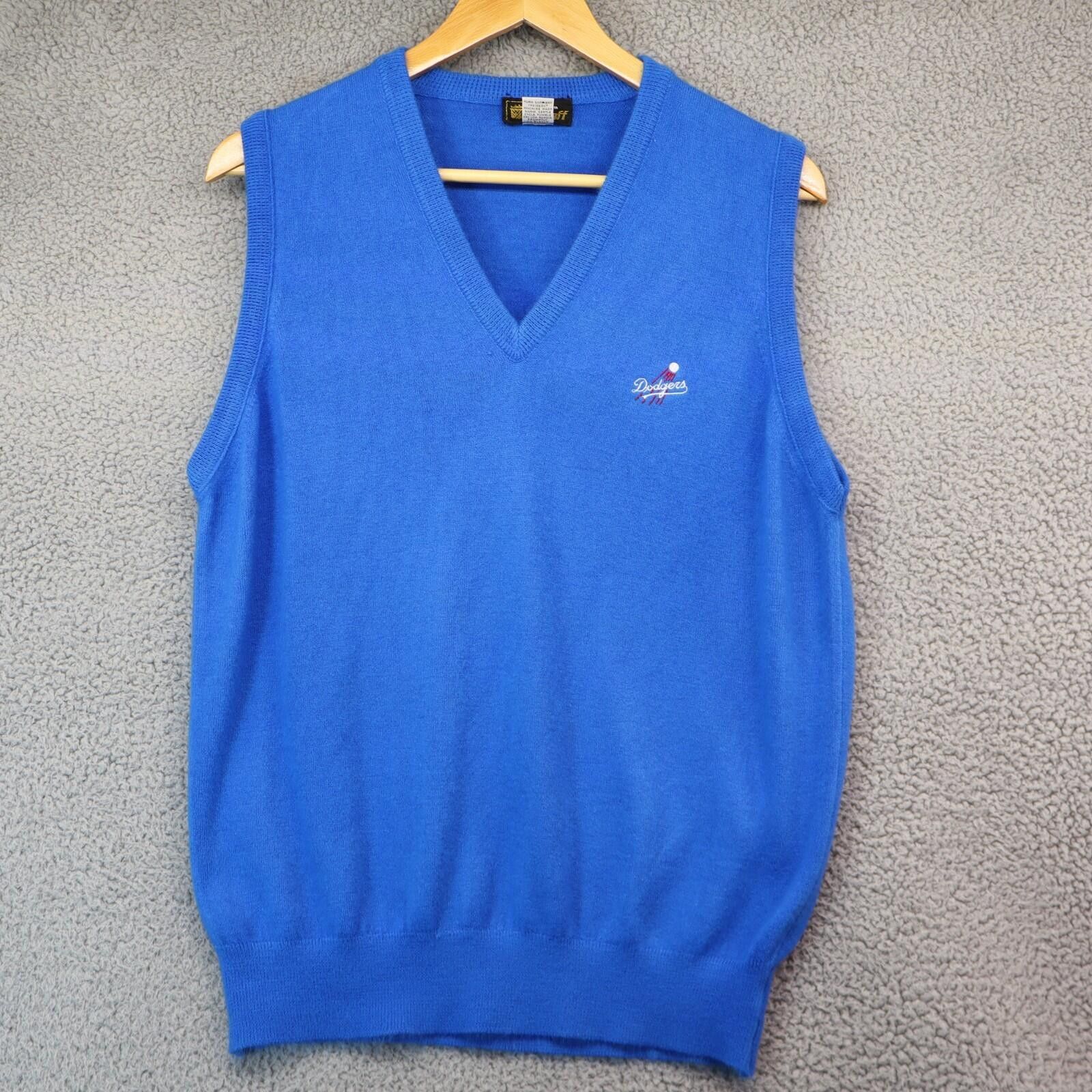 Wilson Dodgers Vtg Vest Golf Medium Blue Knit V-Neck Preppy USA Tennis Wilson Staff Size US M / EU 48-50 / 2 - 1 Thumbnail