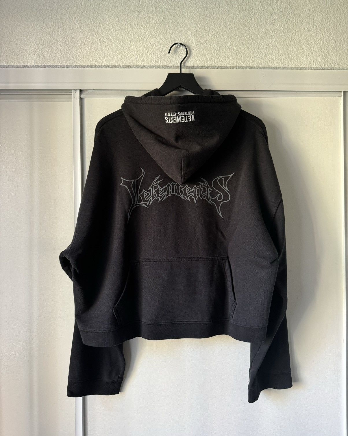 image of Vetements Ss16 Reversible Metal Hoodie in Black, Men's (Size Small)