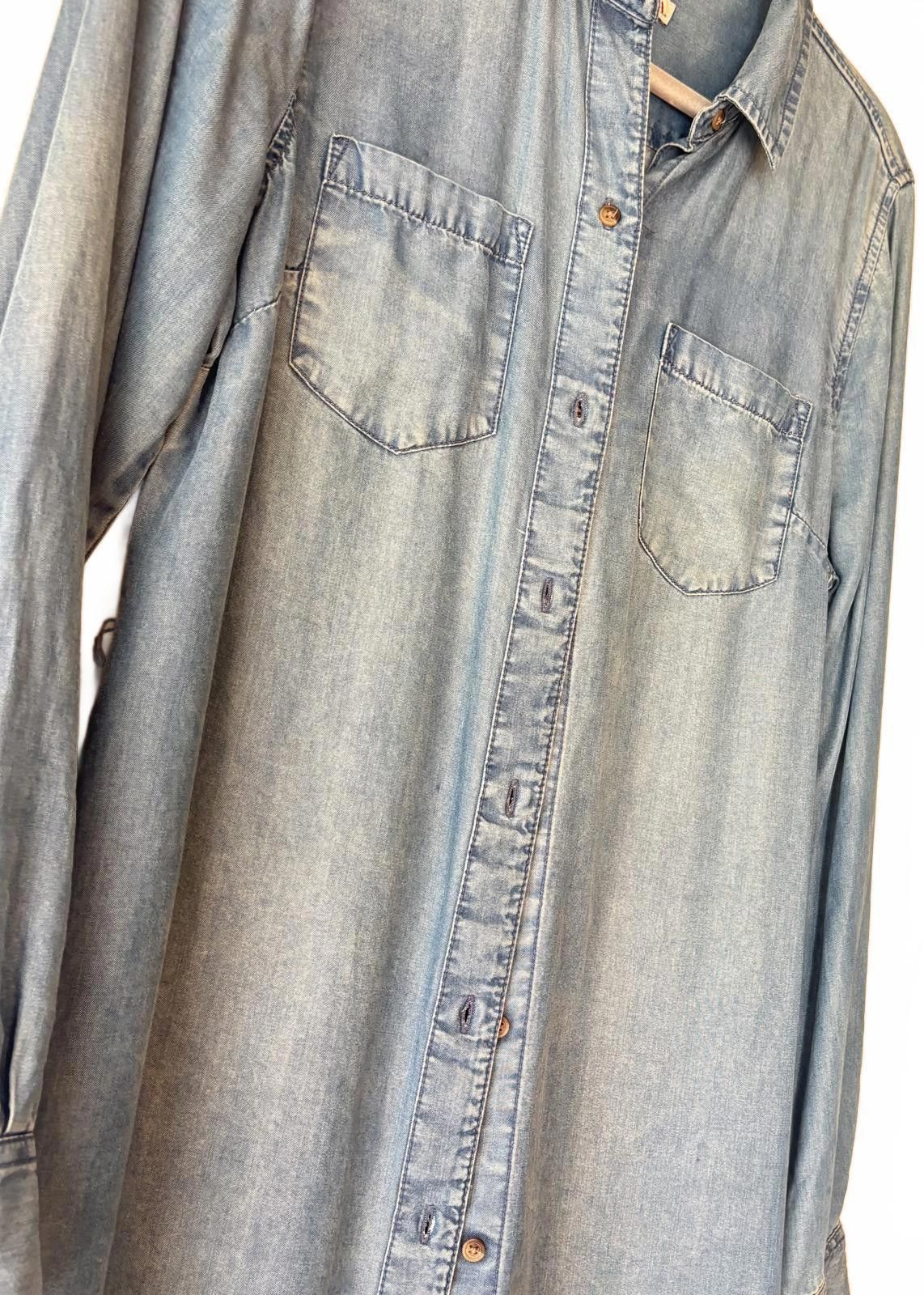 Merona Merona Light Wash Denim Shirt Dress Size M / US 6-8 / IT 42-44 - 3 Thumbnail