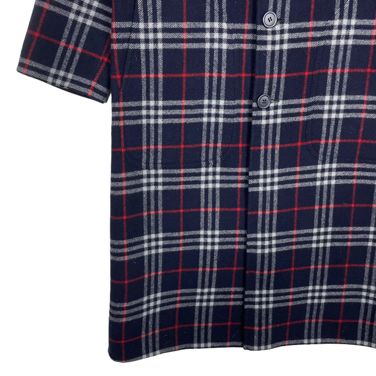 Burberry Prorsum × Vintage 💥VTG BURBERRYS NAVY BLUE CHECK REVERSIBLE BUTTON PARKA Size US M / EU 48-50 / 2 - 5 Thumbnail