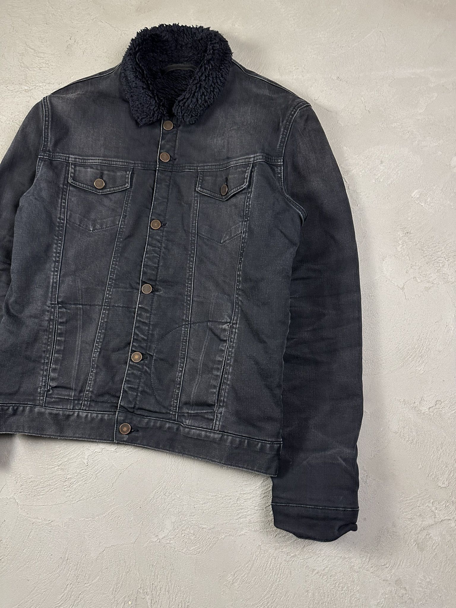Won Hundred Won Hundered Sherpa Denim Washed Faded Boxy Jacket Size US M / EU 48-50 / 2 - 3 Thumbnail