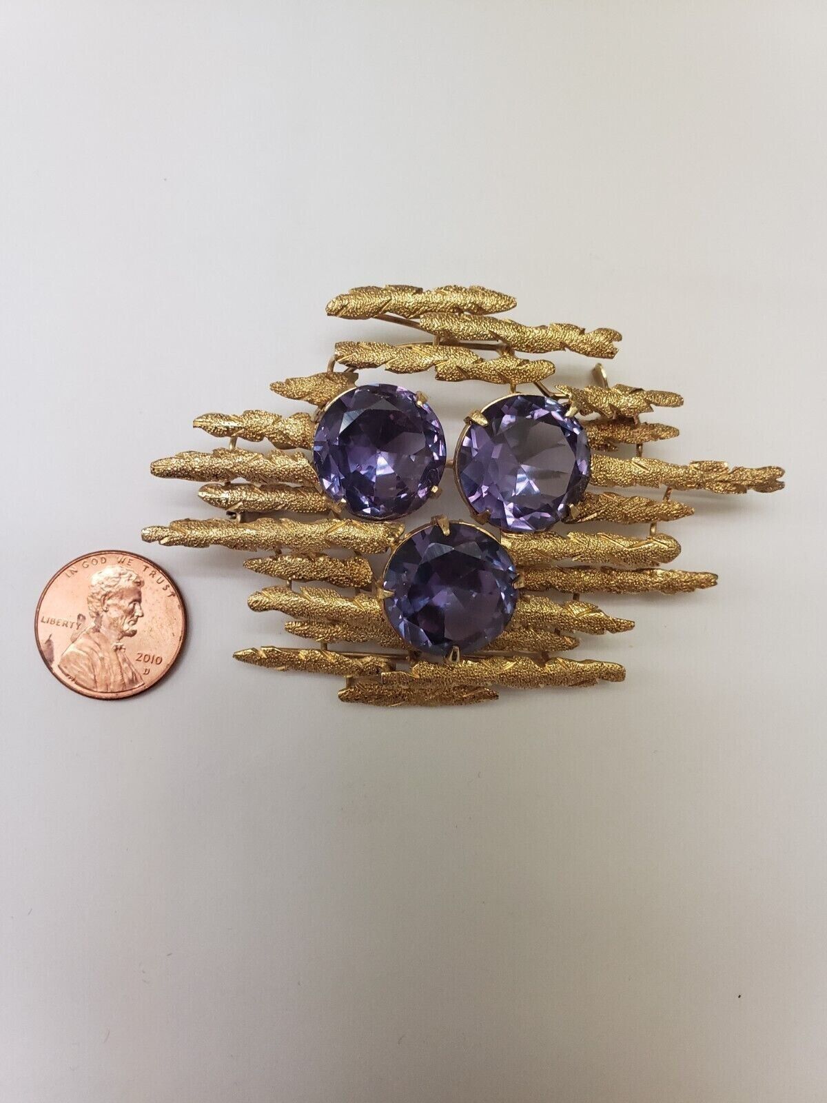 Other Estate 14k Yellow Gold Alexandrite Brooch-Pin 30.4gr, 1950's Size ONE SIZE - 3 Thumbnail