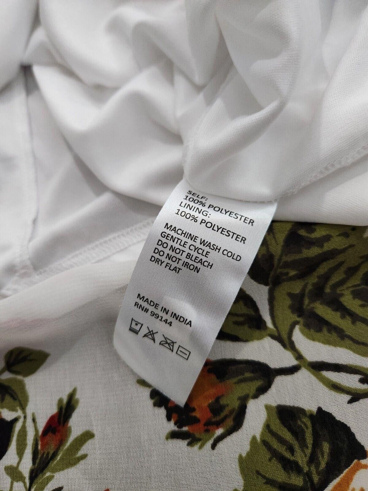 TED LAPIDUS Lapis Dress Size Medium V Neck White Long Floral Anthro Size M / US 6-8 / IT 42-44 - 5 Thumbnail