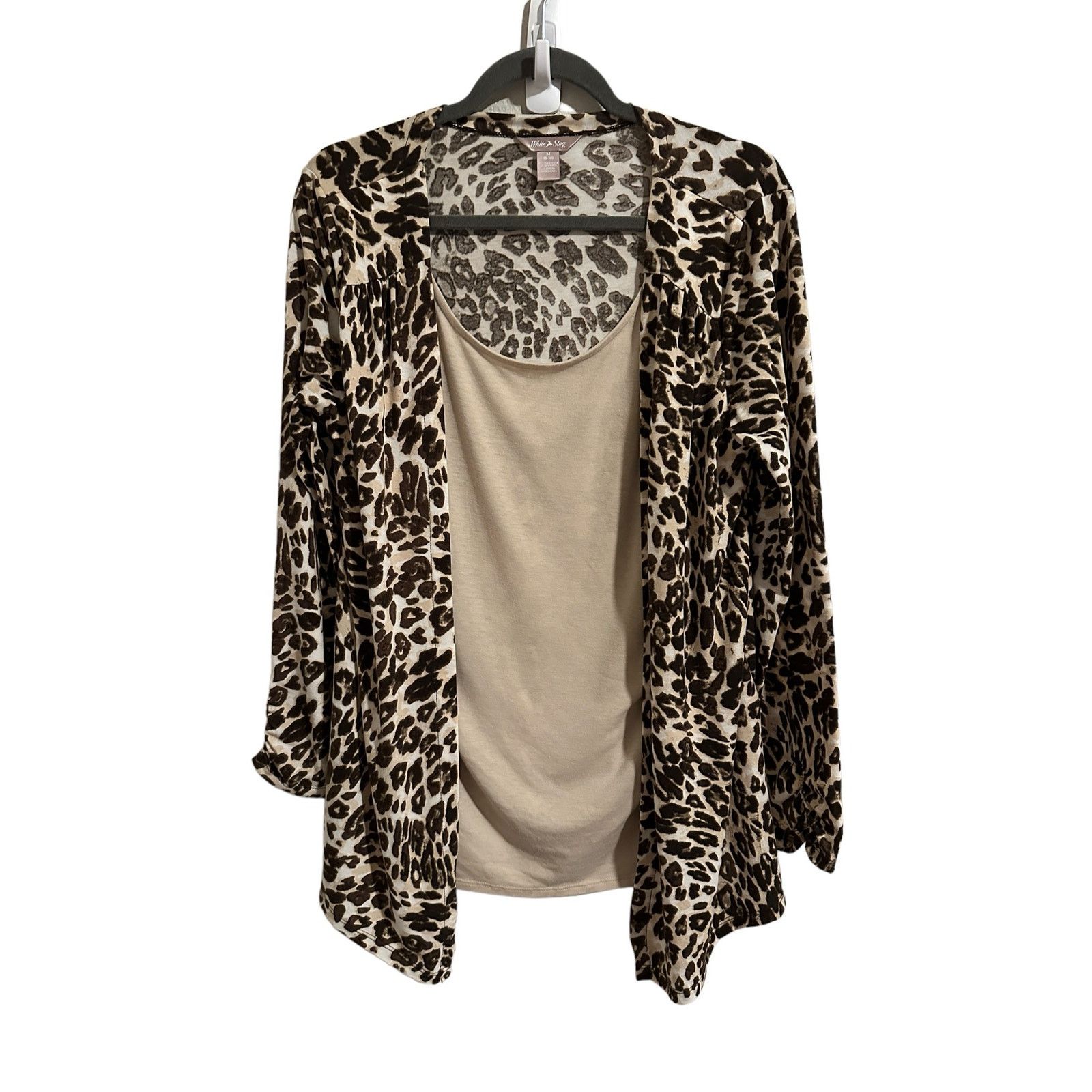 Other White Stagg Leopard Print Brown and Tan Long Sleeve Blouse Size M / US 6-8 / IT 42-44 - 1 Thumbnail