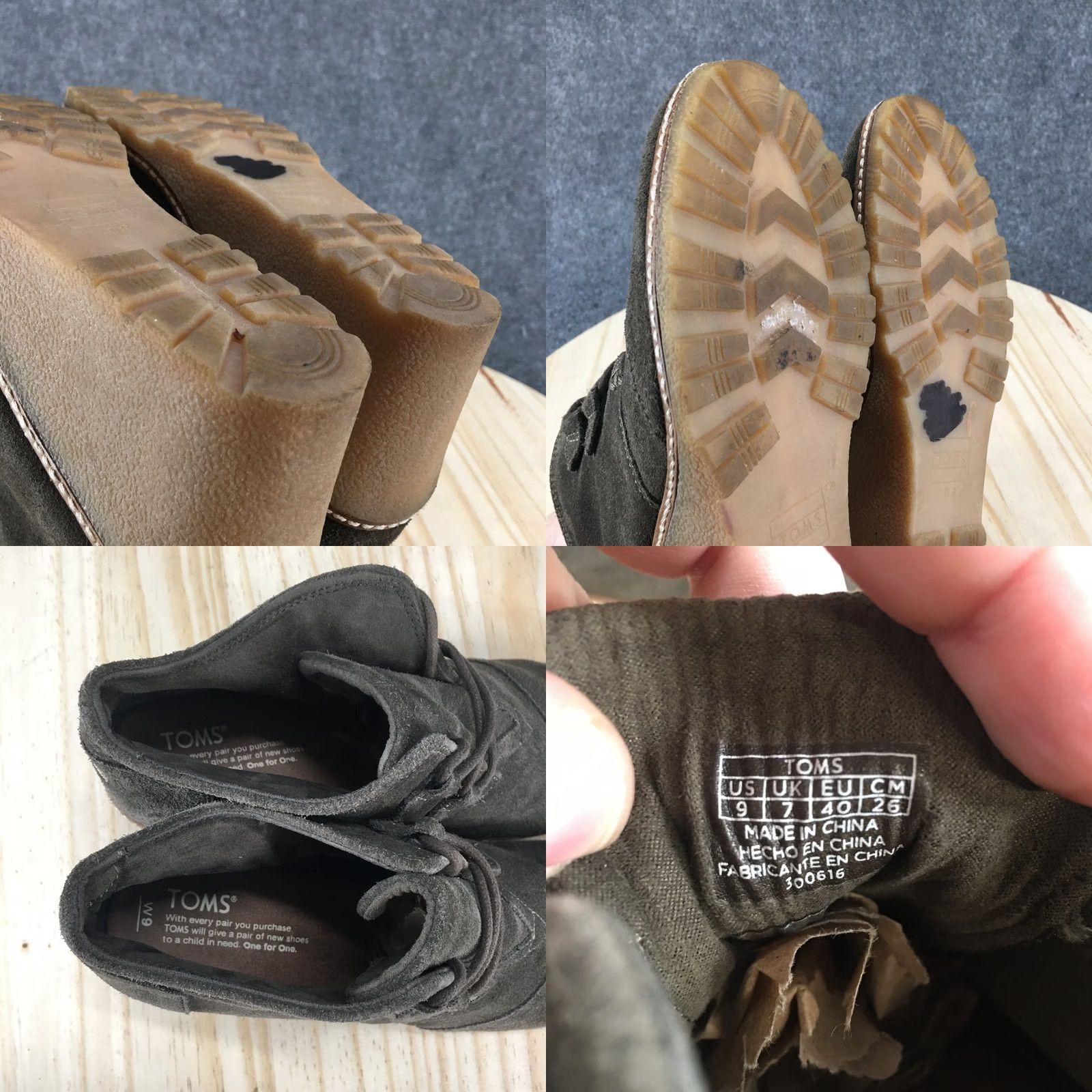 Toms TOMS Boots Desert Wedge Ankle Bootie Womens 9 Olive Green Suede Leather Casual Shoes Flat Heel Mid 2-3/4 in Green Womens Shoes Size US 9 / IT 39 - 9 Thumbnail