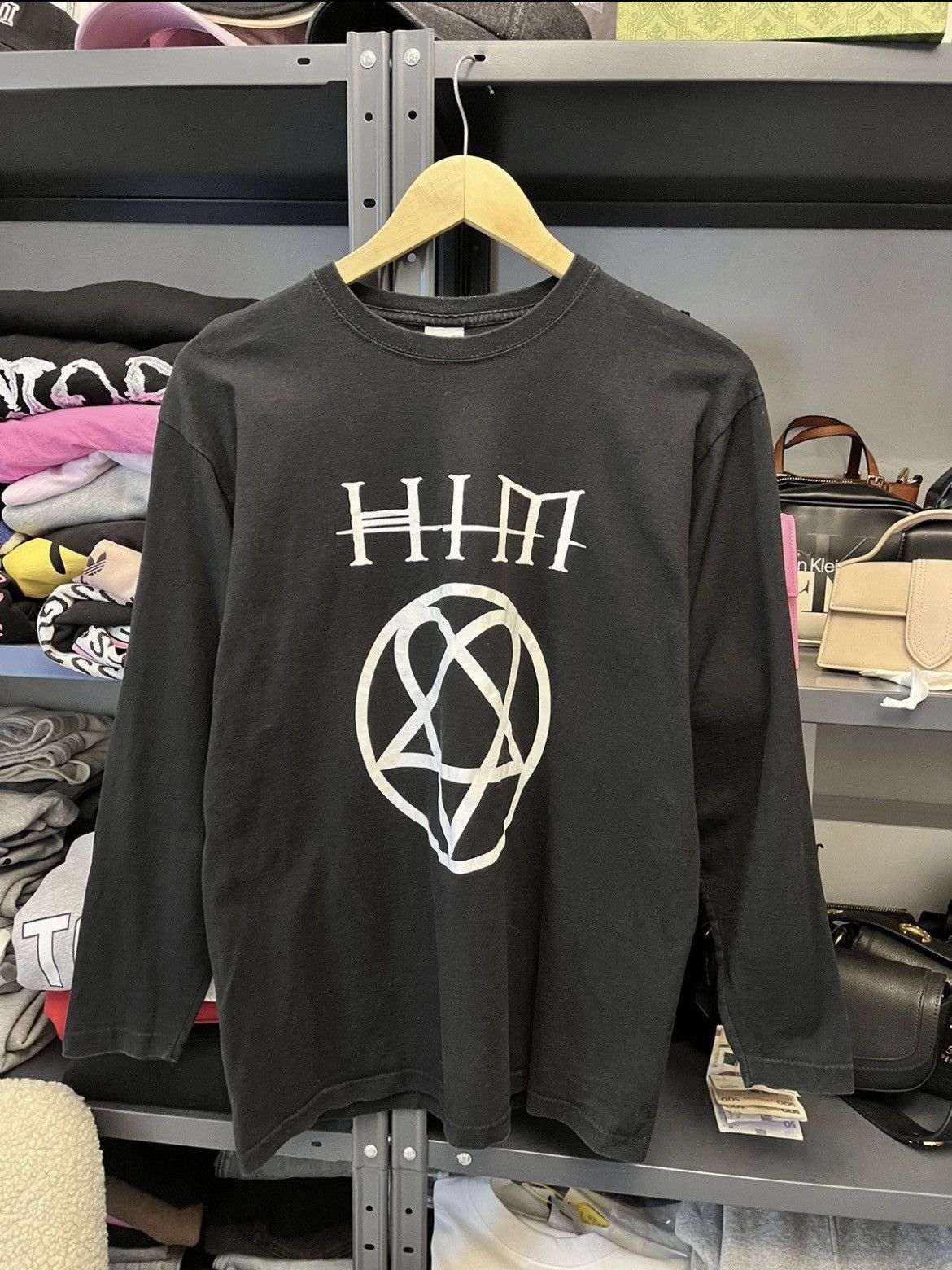 Rock Off Official HIM Band T-Shirt – Heartagram Logo, Black, Size Small