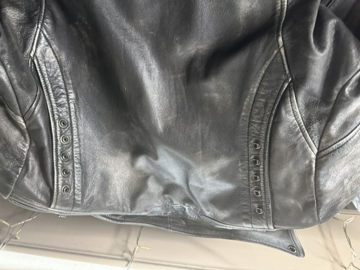 Other Mens Taylor Rub-off Zippered Gray Motorcycle Leather Jacket Size US XXL / EU 58 / 5 - 7 Thumbnail