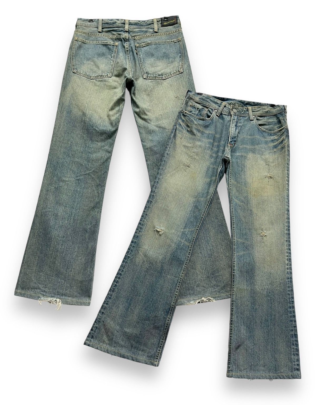 Aran Crafts FYE🔥90's DENIM CRAFT Mudwash Rusty Faded Distressed FLARE Size US 30 / EU 46 - 1 Thumbnail