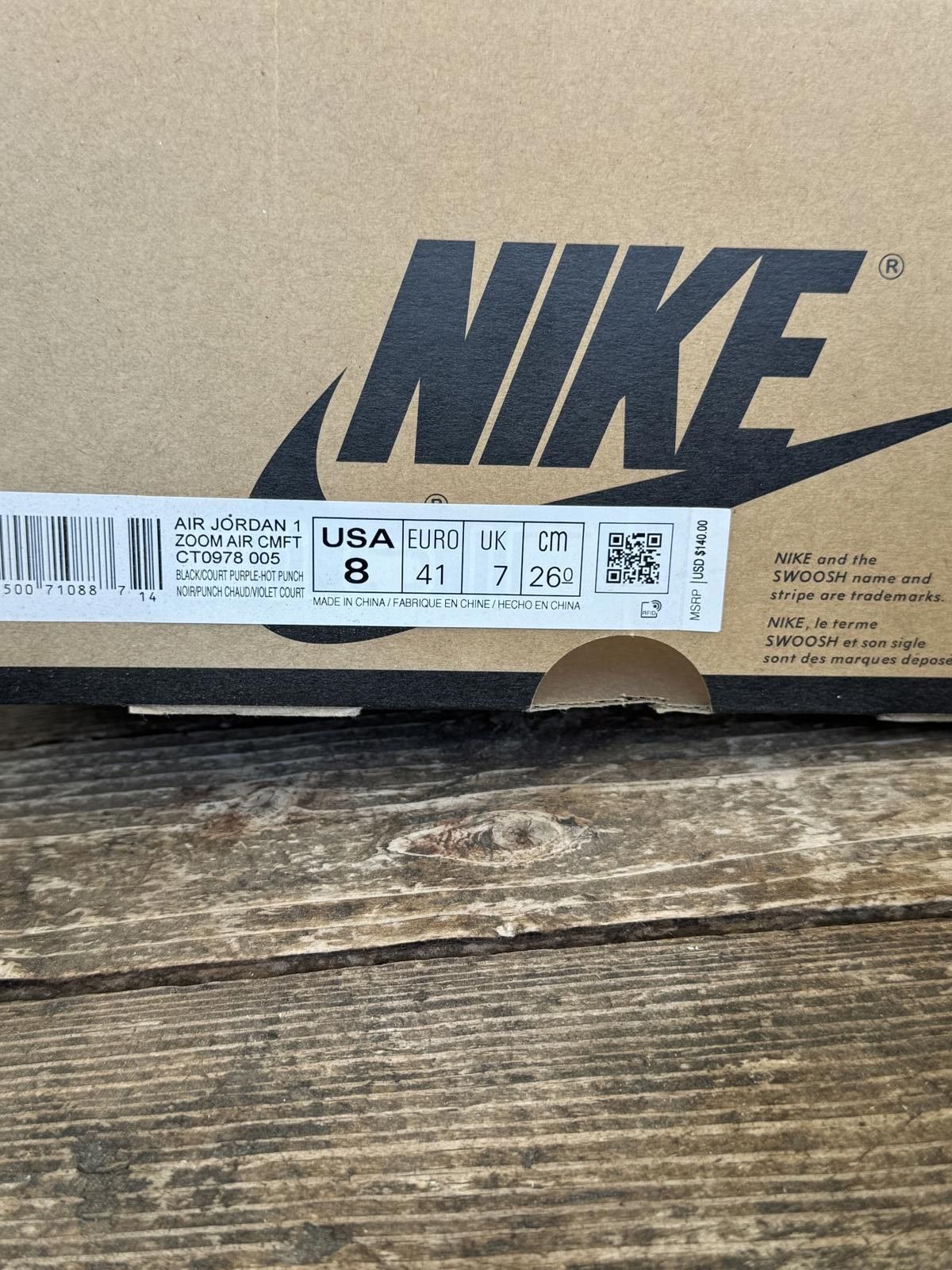 Jordan Brand Air Jordan 1 Zoom CMFT Comfort High Court Purple CT0978-005 Size US 8 / EU 41 - 7 Thumbnail