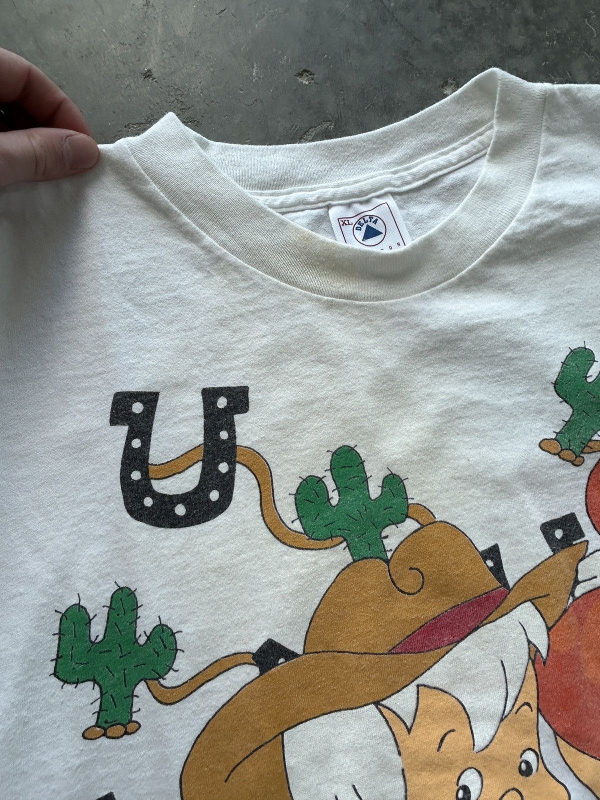 Vintage Vintage 90s Bam Bam and Pebbles Flintstones AOP Graphic Tee Size US XL / EU 56 / 4 - 6 Thumbnail