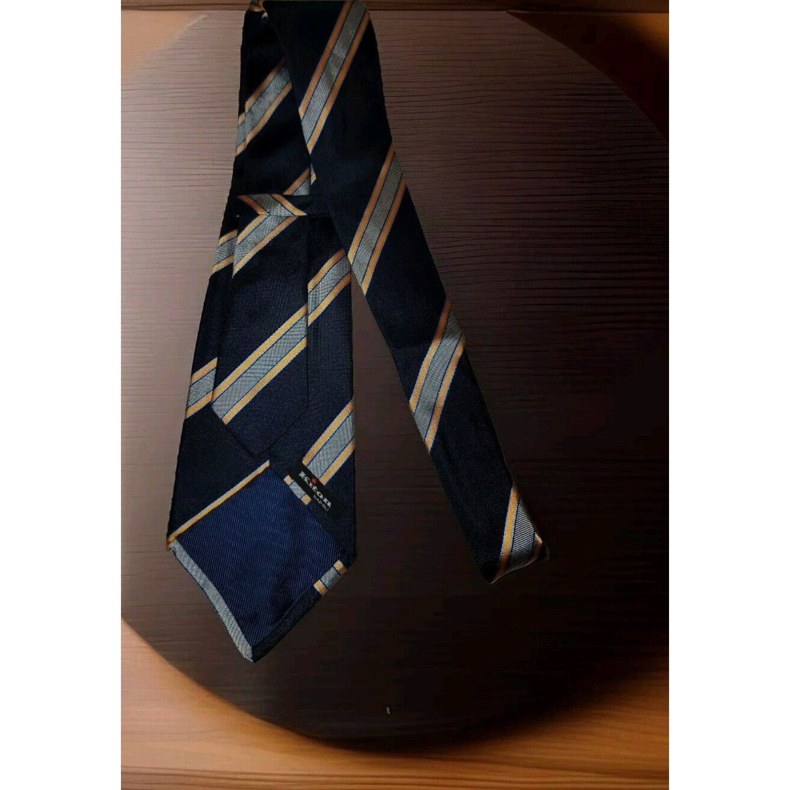 Kiton Kiton Men's Gray Striped Silk Neck Tie $495 Size ONE SIZE - 3 Thumbnail