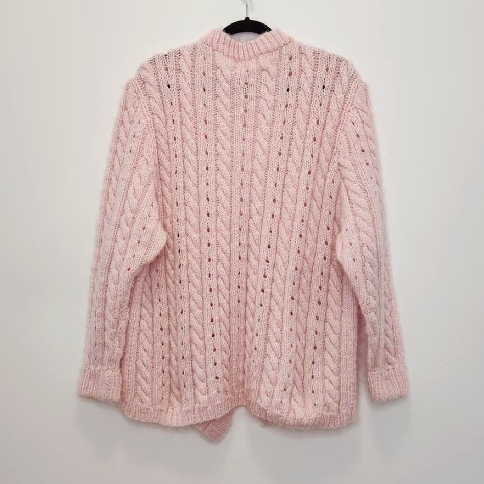 Pinko VINTAGE Handmade Pink Cardigan Sweater Unisex Adults One Size Regular 90s VTG Vintage Cardigan Sweater Pink 90s 90s Size ONE SIZE - 4 Thumbnail