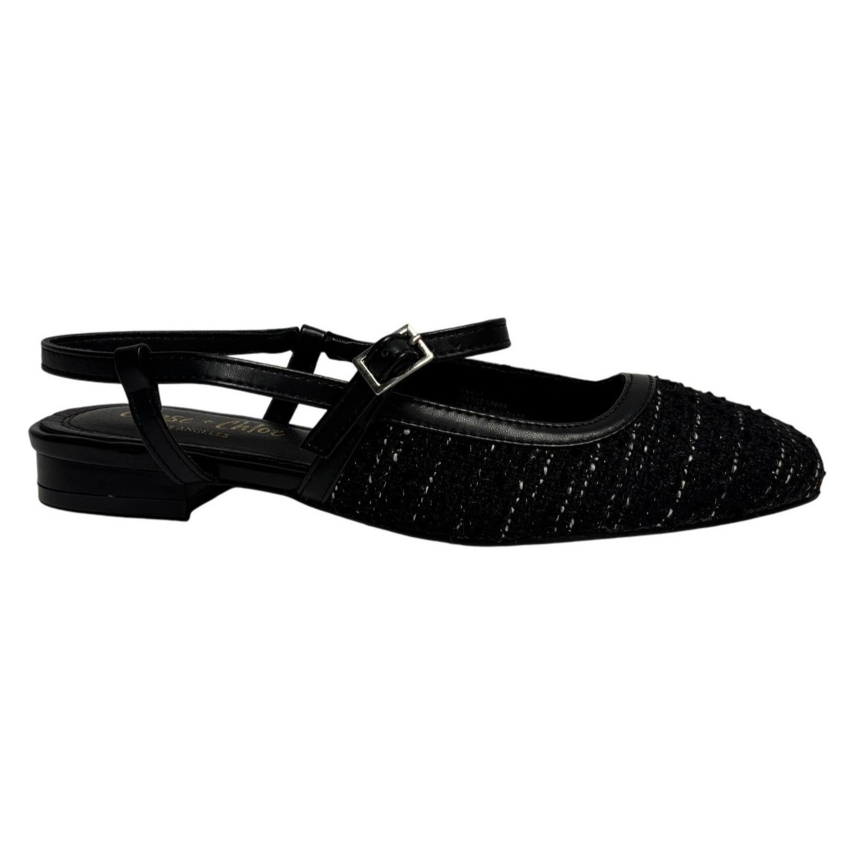 Other CHASE + CHLOE / Enki-1 / Black / Glitter/ Slingback Flats Size US 10 / IT 40 - 1 Thumbnail