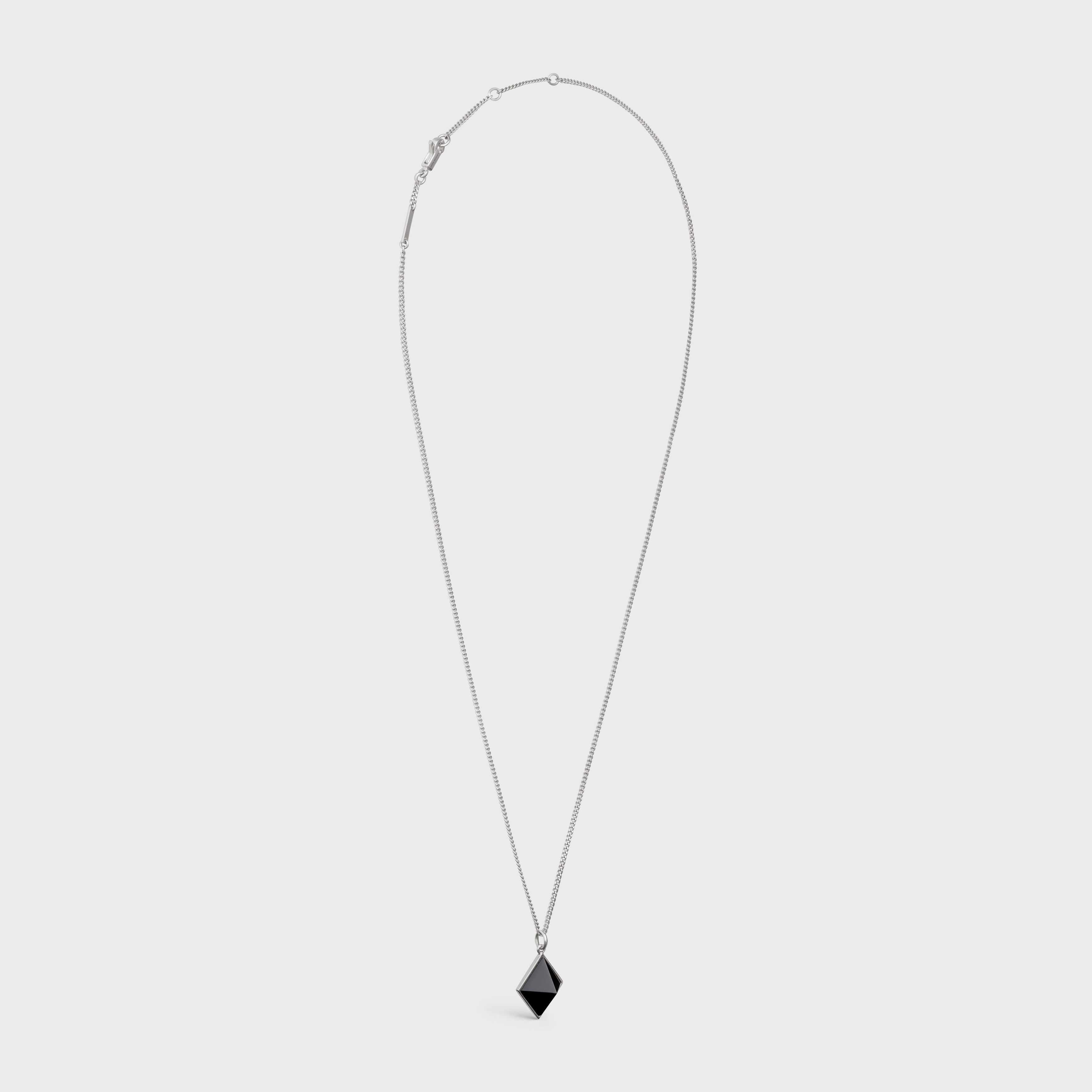 Celine o1bcso1str1024 Size: OS/ Stud Onyx Necklace in Silver Size ONE SIZE - 3 Thumbnail