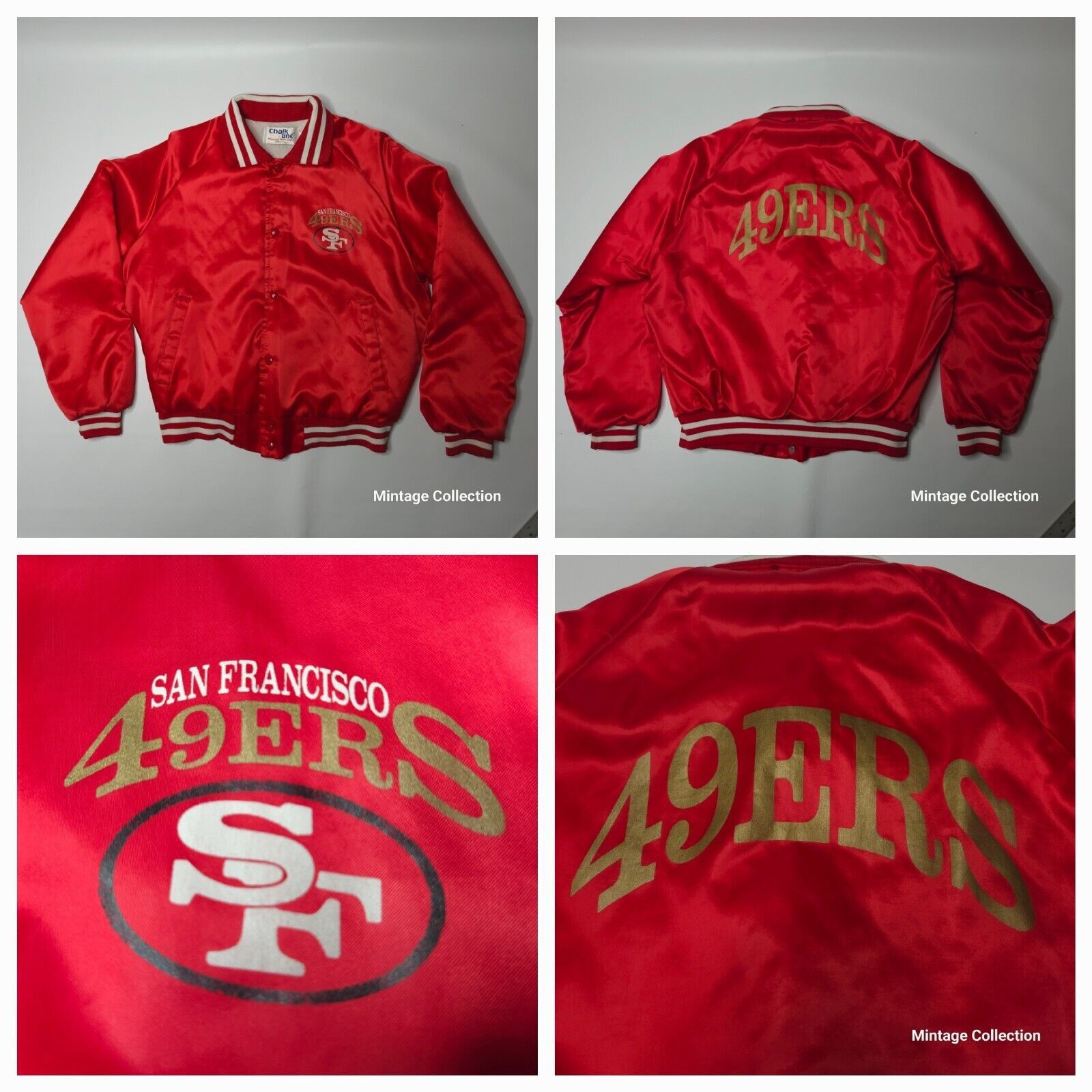 Chalk Line VINTAGE SAN FRANCISCO SF 49ERS CHALK LINE BOMBER JACKET M Size US M / EU 48-50 / 2 - 1 Thumbnail