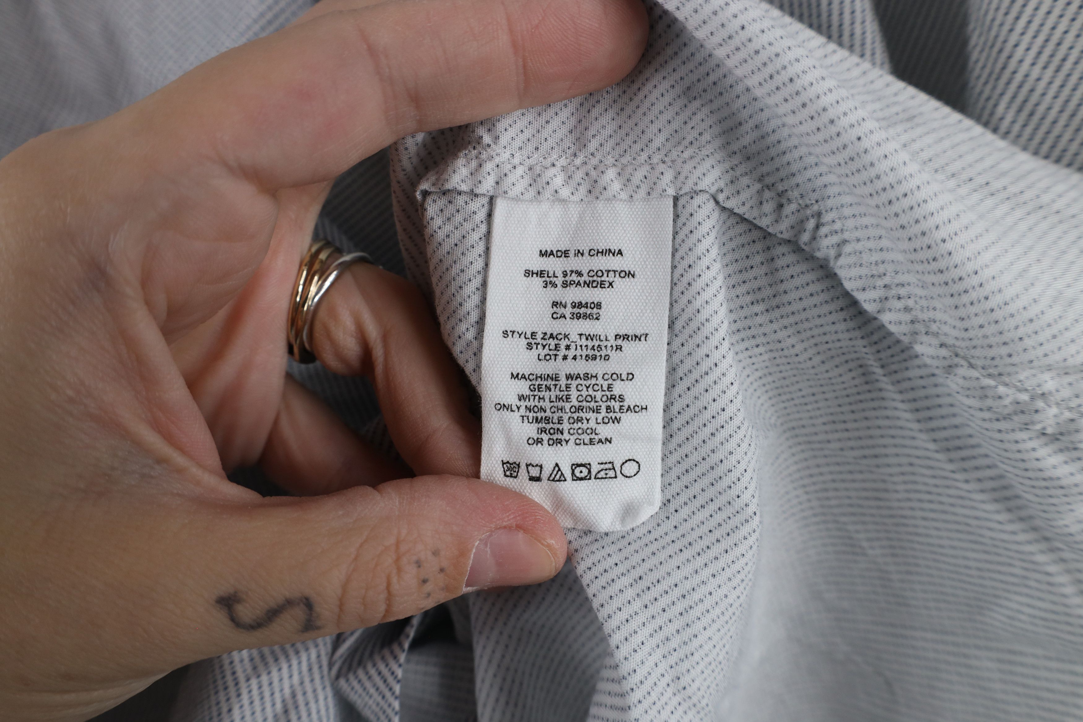 Theory × Vintage Theory Zack Twill Print Long Sleeve Collared Button Shirt Size US M / EU 48-50 / 2 - 7 Thumbnail