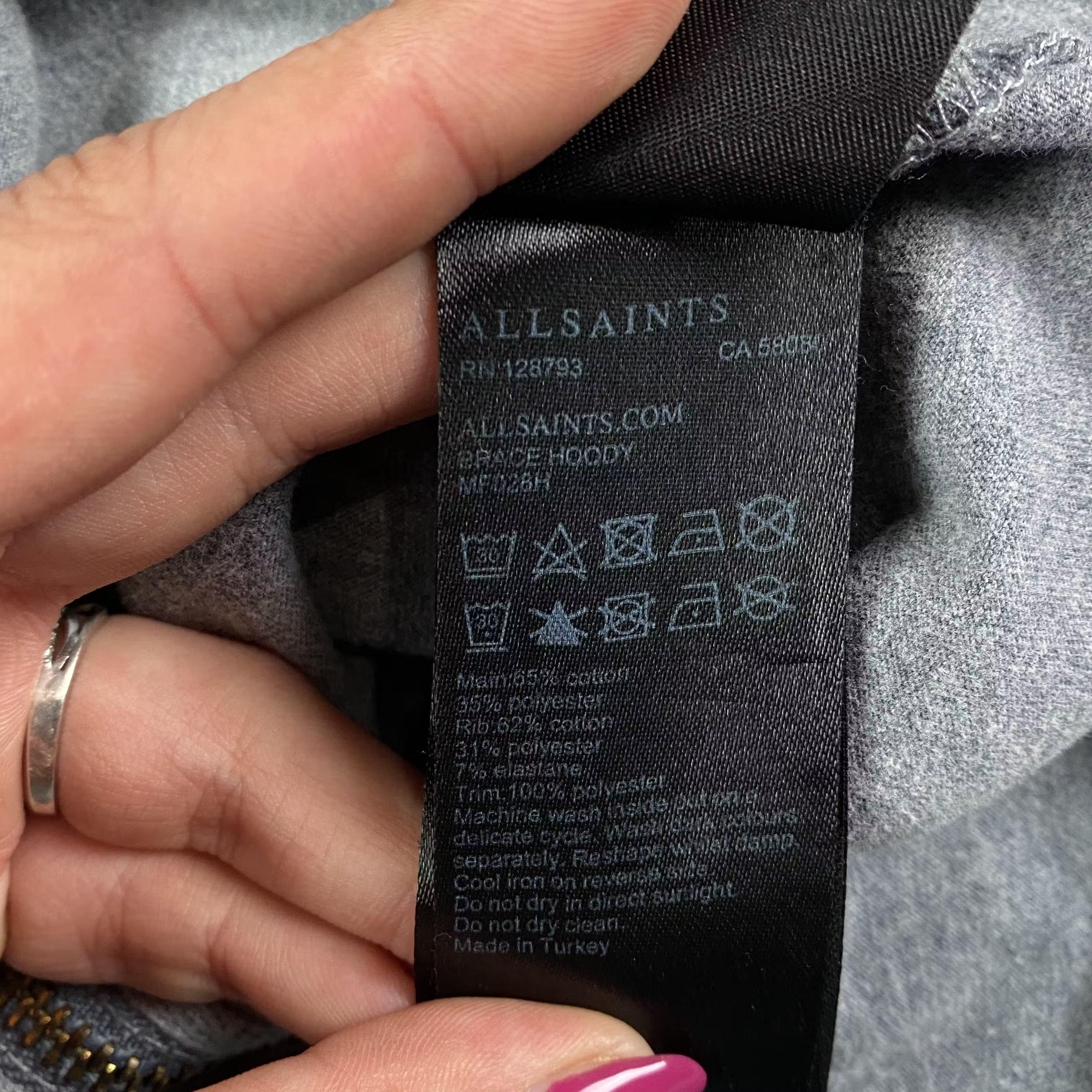Allsaints Mens Zip Hoodie Allsaints Size M Size US M / EU 48-50 / 2 - 6 Thumbnail