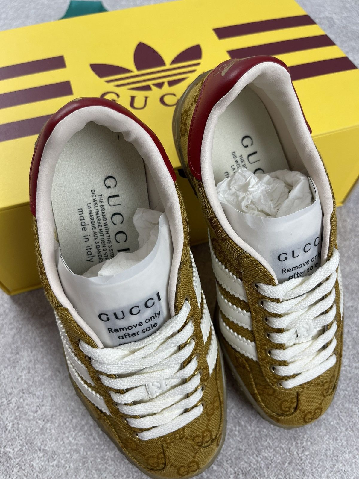 Gucci Adidas × Gucci Gazelle GG Monogram Sneakers Size 35 1/3 Size US 4.5 / IT 34.5 - 6 Thumbnail