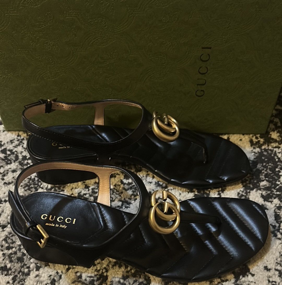 Gucci Gucci Double G Thong Sandal Nappa Black size 36.5 Size US 6.5 / IT 36.5 - 4 Thumbnail
