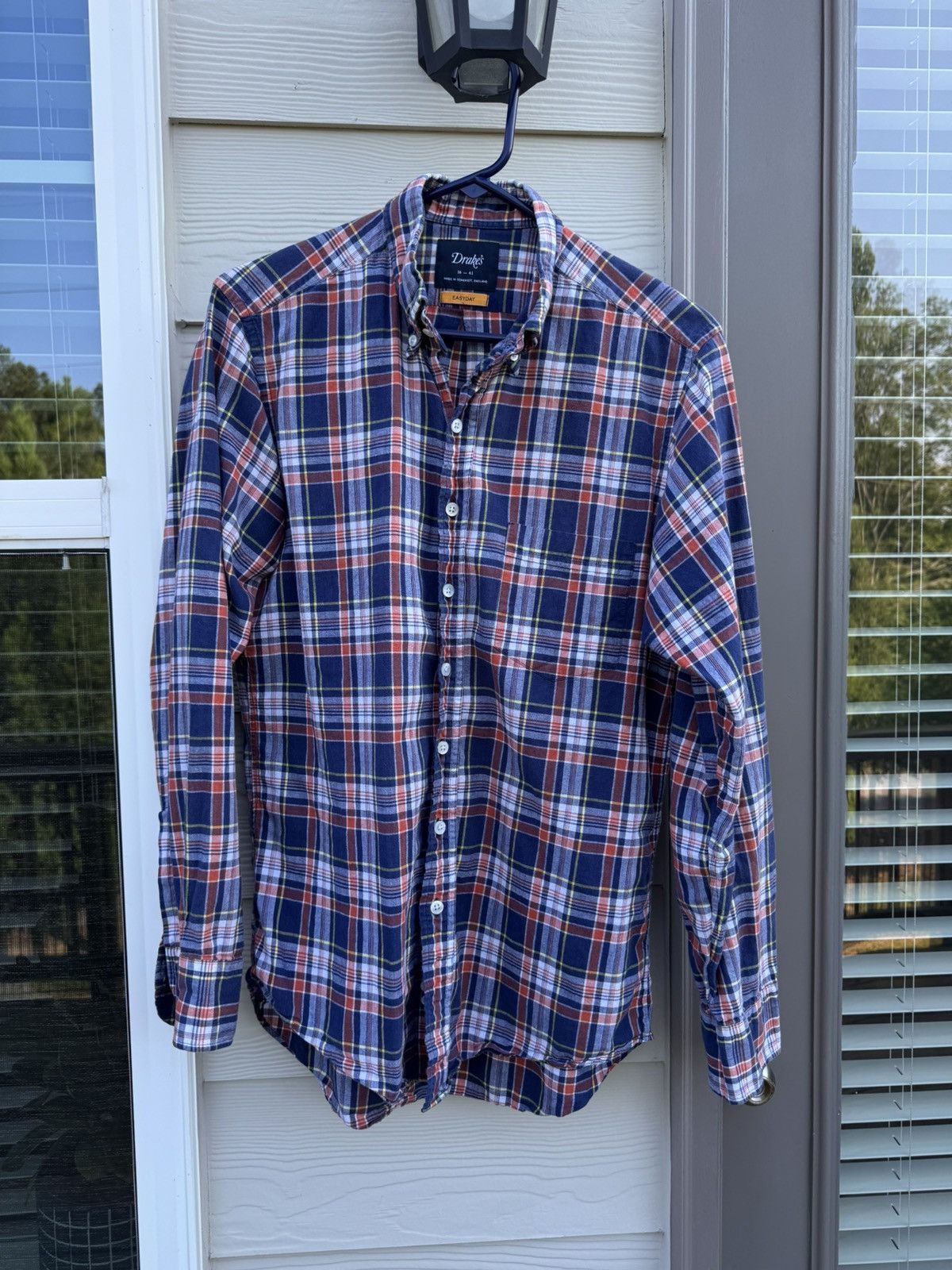 Drake's Easyday Plaid Button Up Shirt Long Sleeve Size 16 - 41 Size US M / EU 48-50 / 2 - 1 Thumbnail