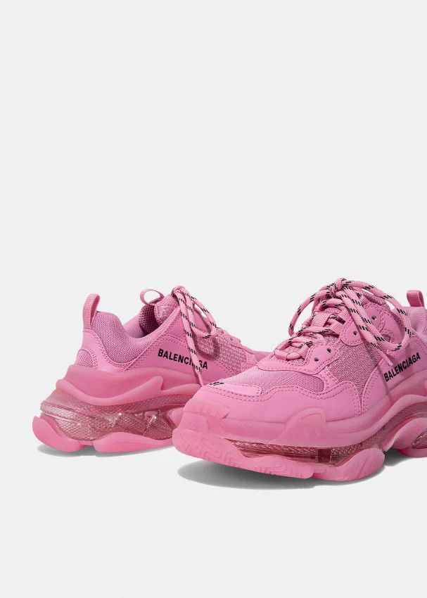Balenciaga o1mt1gz0425 Triple S Clear Sole Sneakers in Pink Size US 9 / IT 39 - 2 Thumbnail