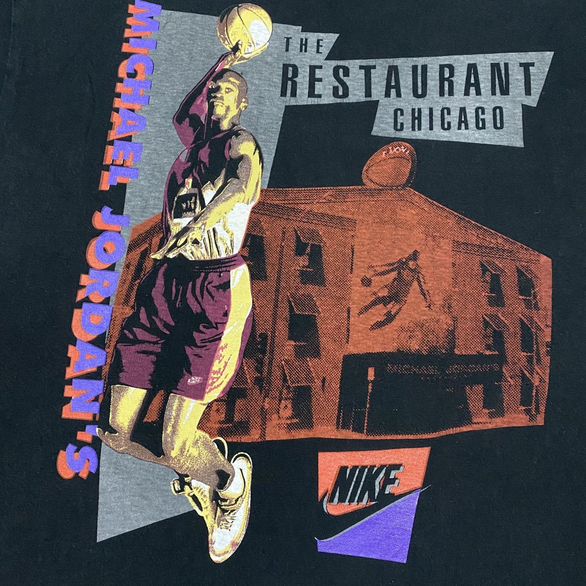 Jordan Brand × Nike × Vintage Rare‼️🔥Vintage Nike Michael Jordan Restaurant Chicago T-Shirt Size US L / EU 52-54 / 3 - 7 Thumbnail