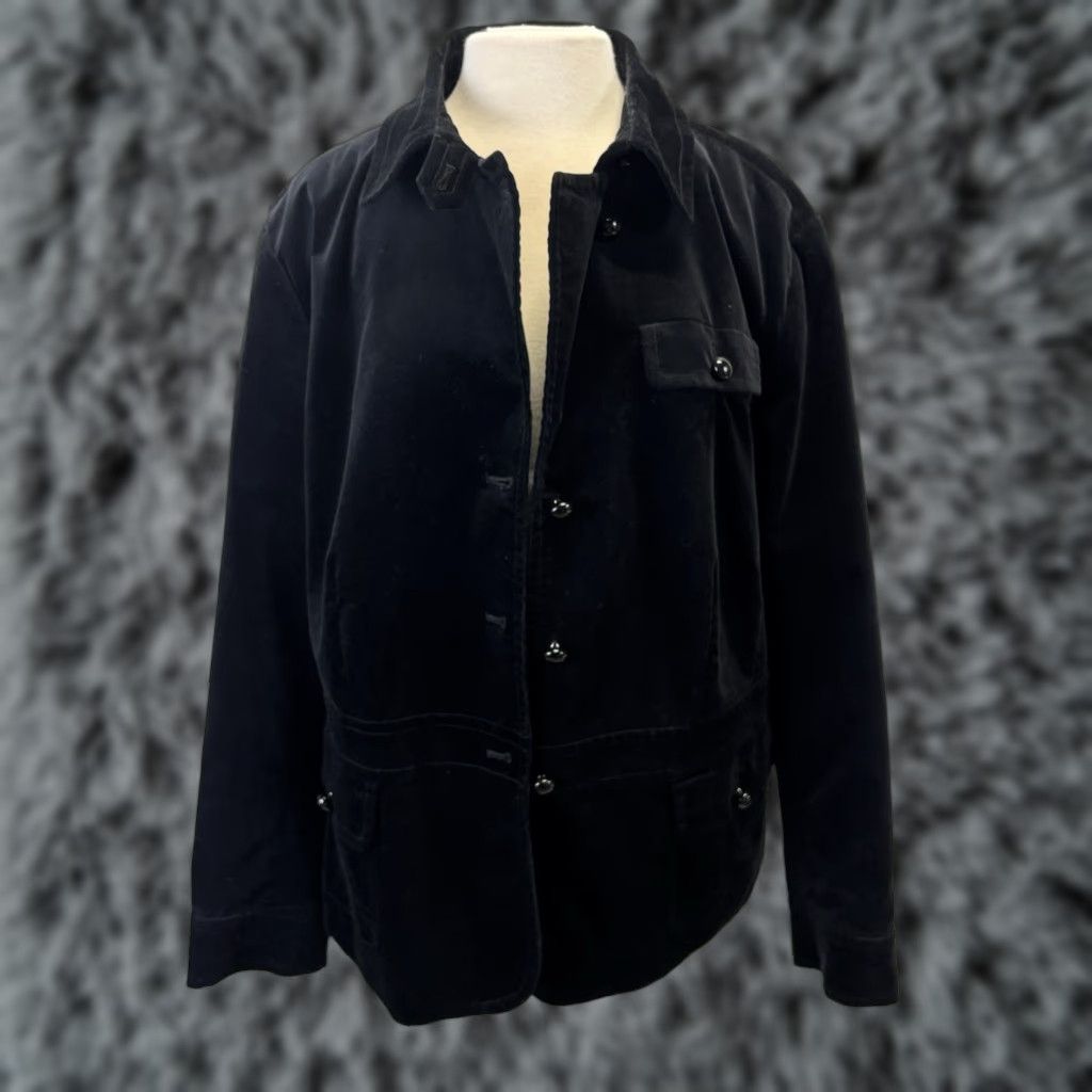 Talbots VINTAGE Talbots Velvet Jacket Women’s Plus Size 22W Black Casual Business Party 80s Womens Size 3XL / US 20-22 - 1 Thumbnail